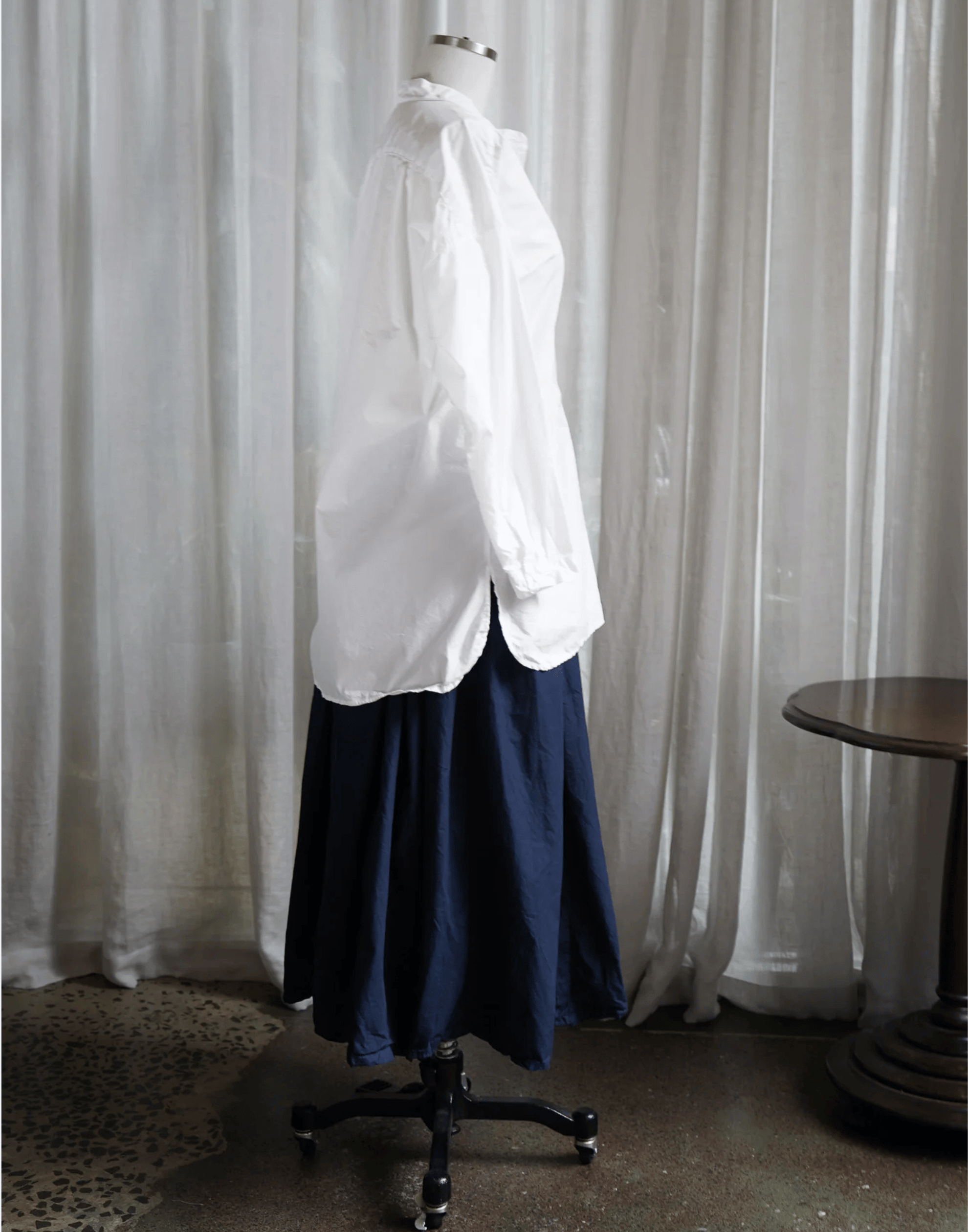 White Cotton Poplin Coal Miner’s Shirt