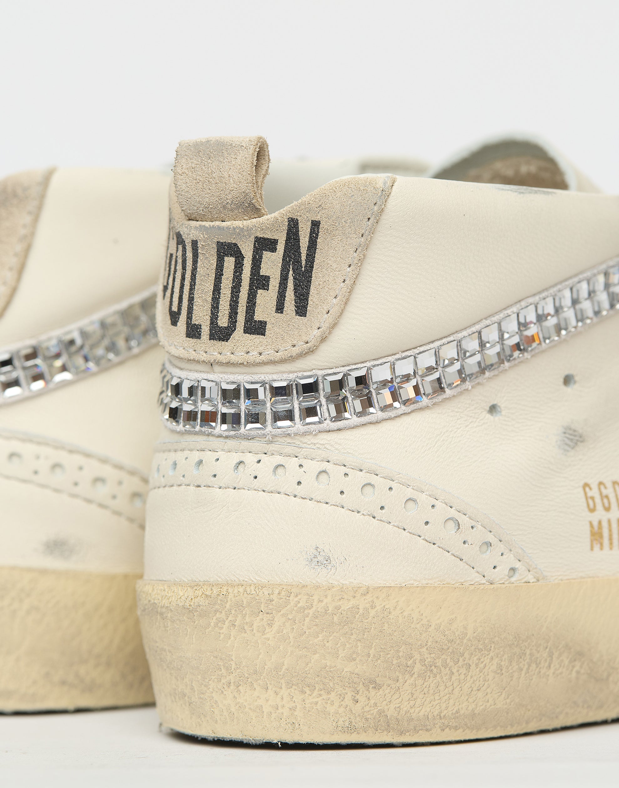 White & Swarovski® Crystal Mid Star Sneakers