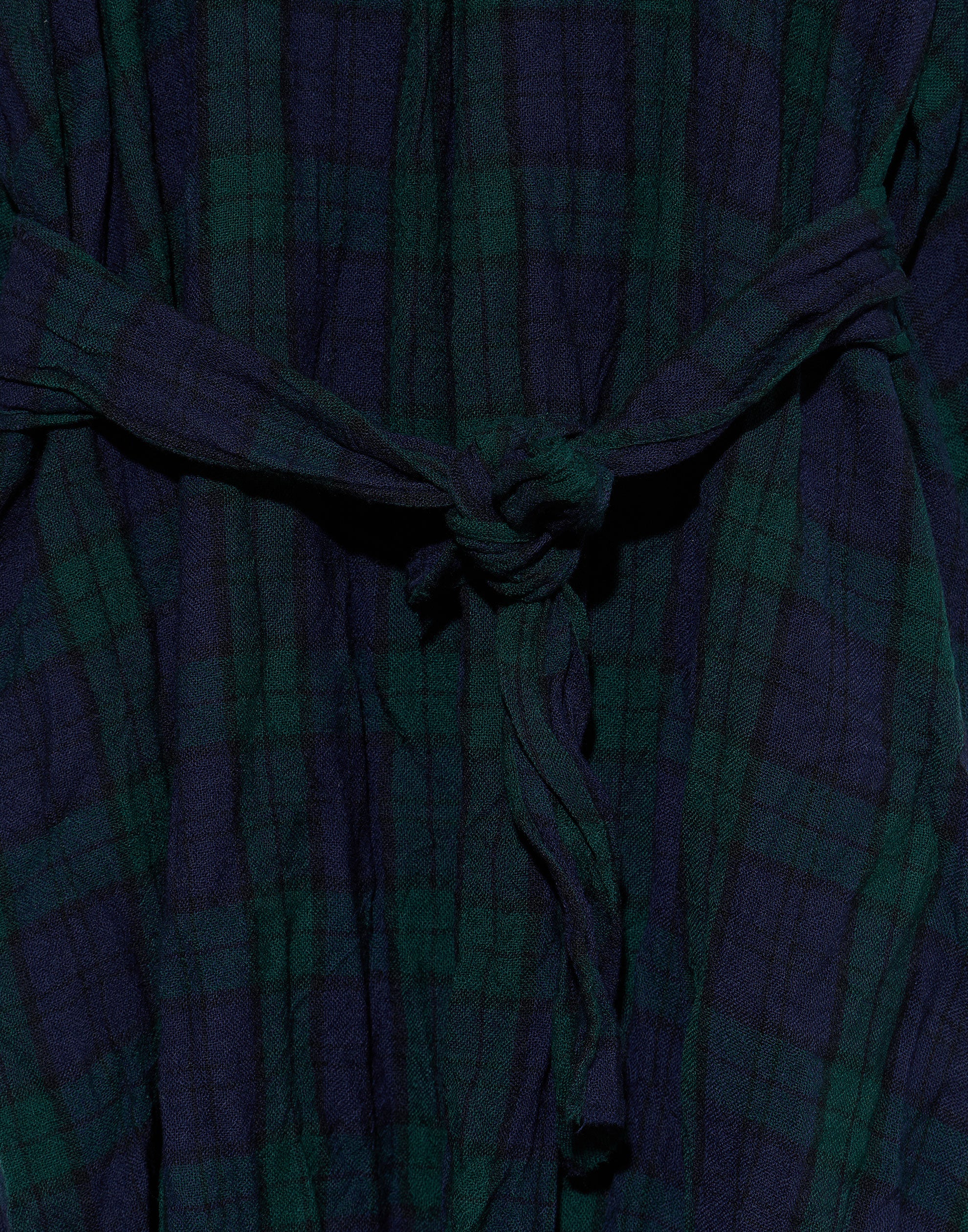 Navy & Green Tartan Wool Bianco Lavato Dress
