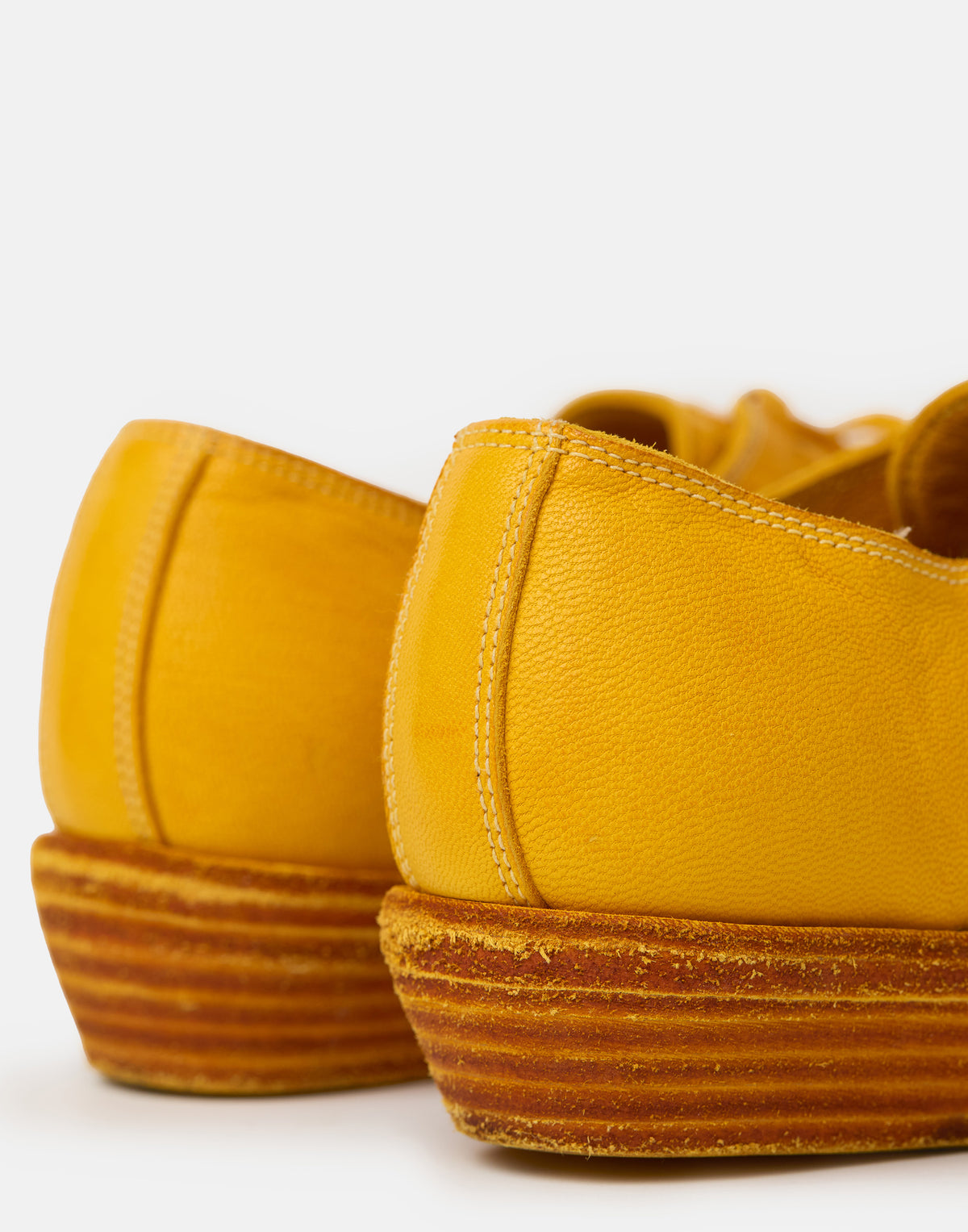 Yellow Leather Texan Lace Up