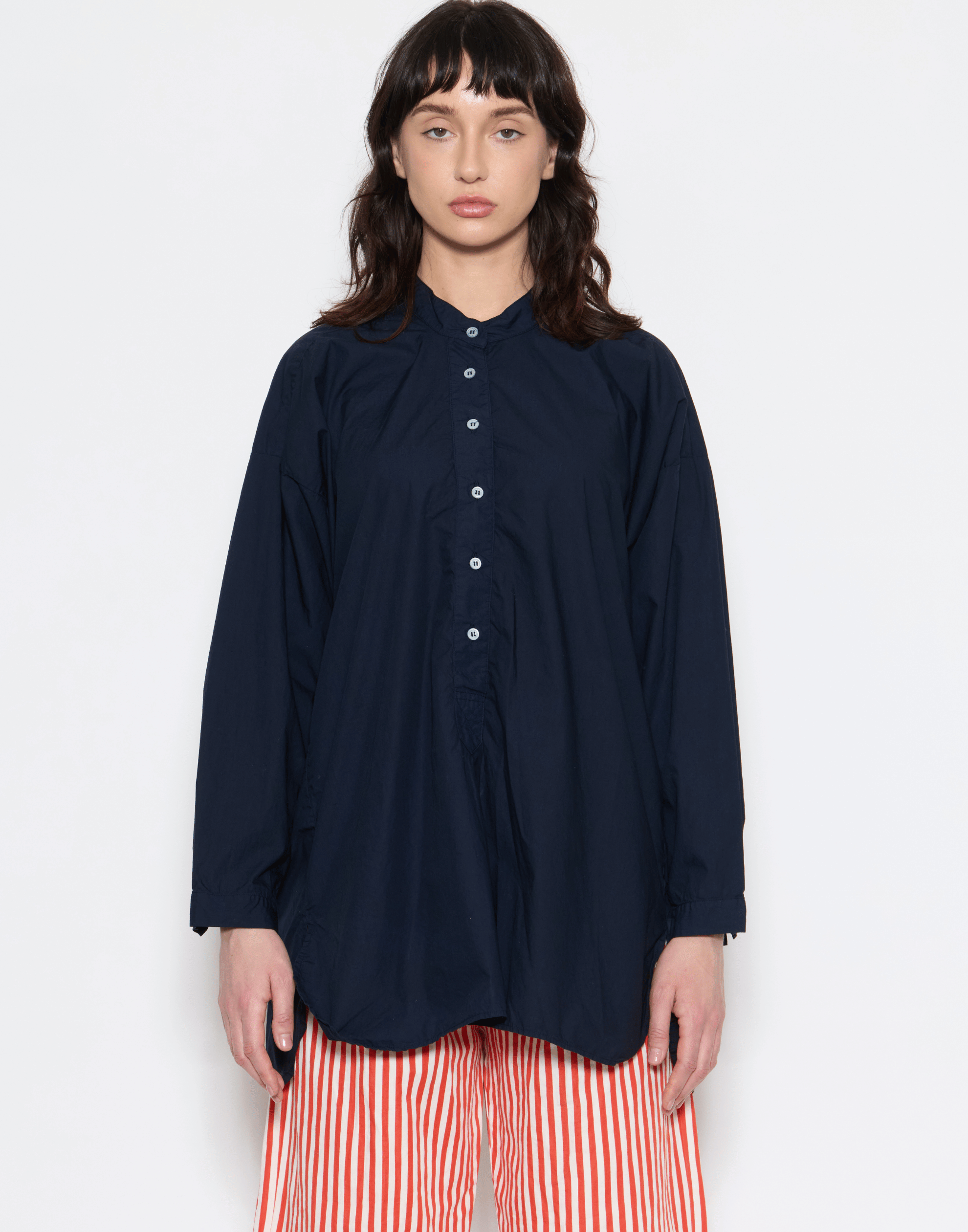 Dark Navy Cotton Poplin Coal Miner’s Shirt