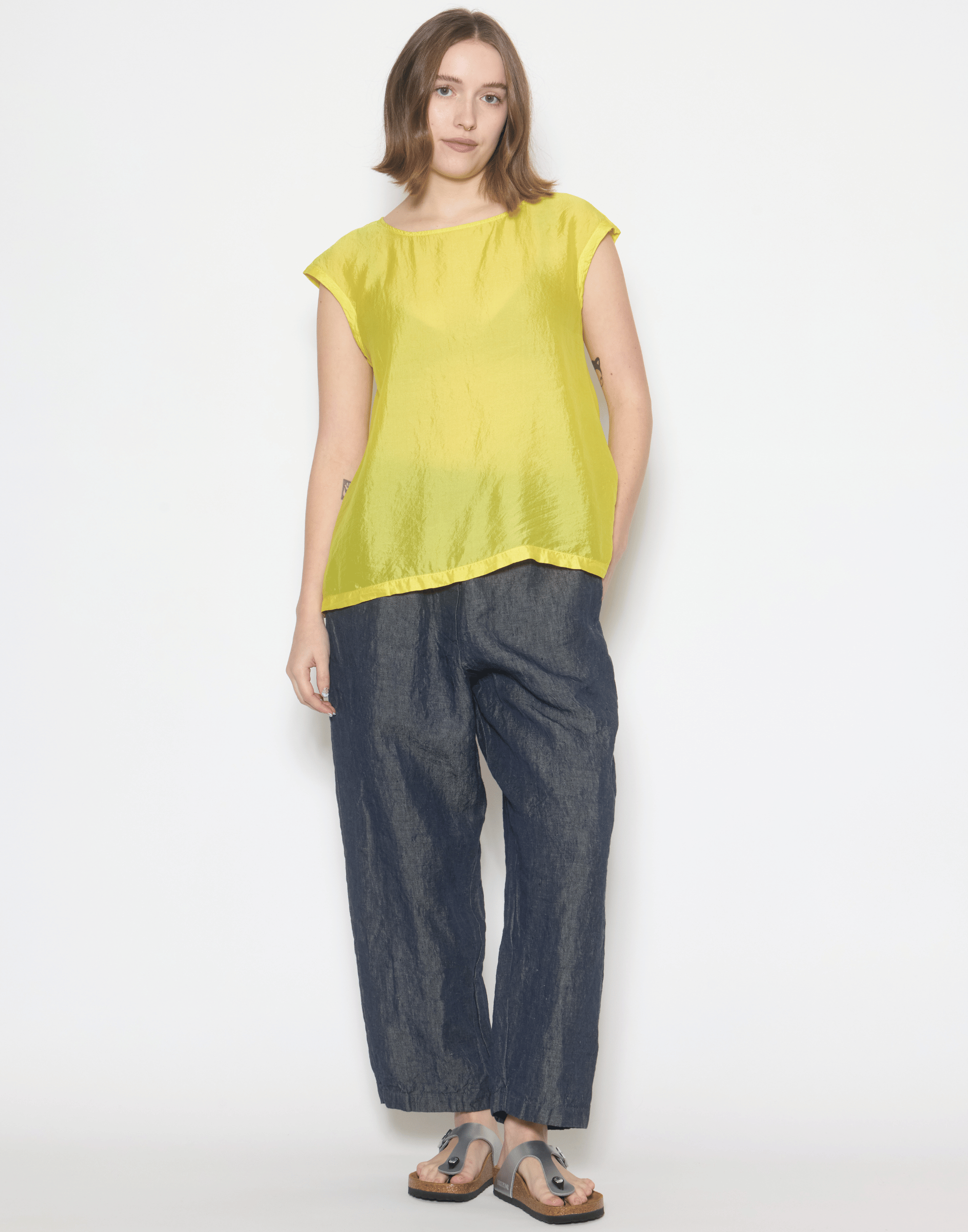 Flash Yellow Silk Shylk Deb Tank Top