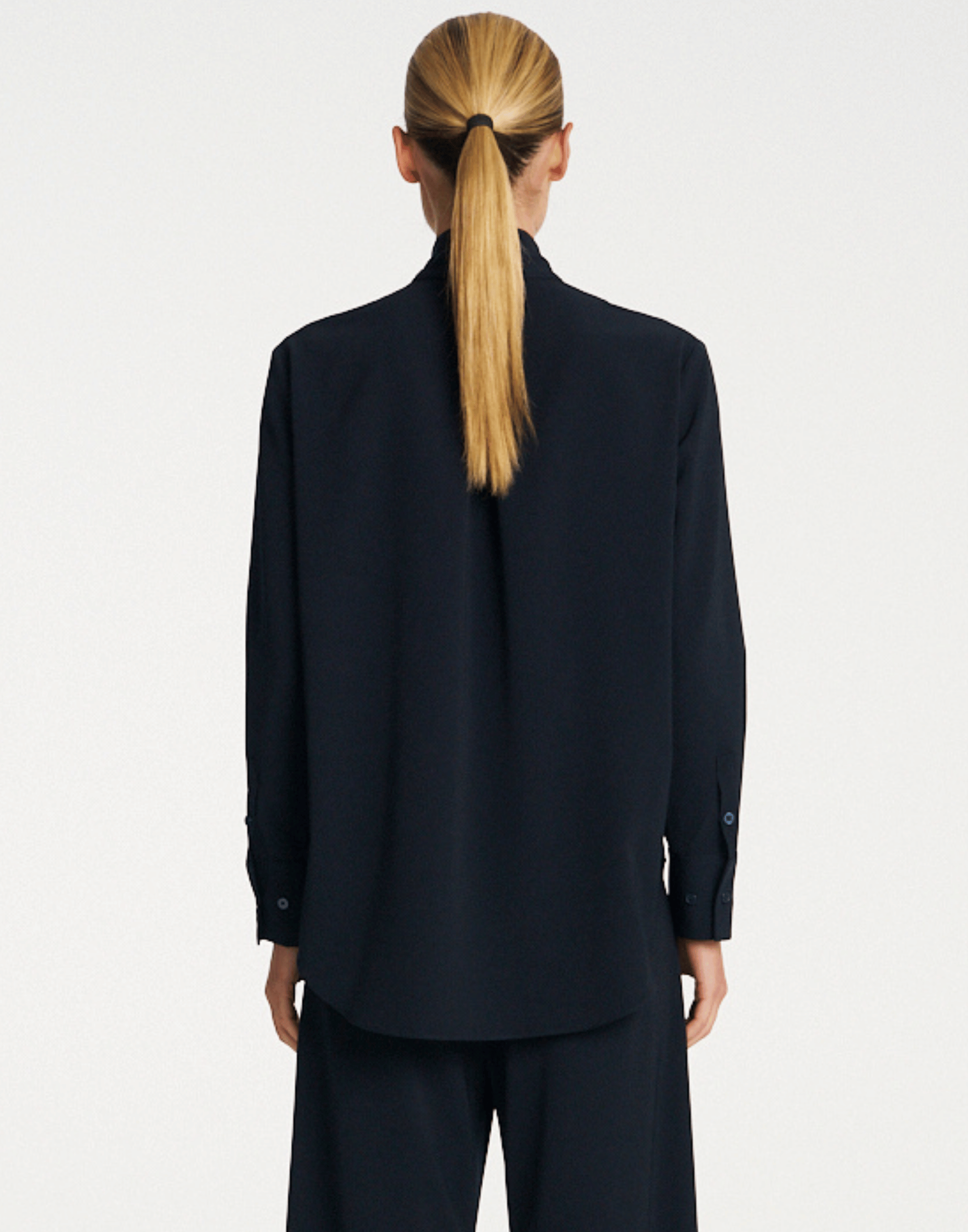 Navy Stretch Twill Formal Shirt
