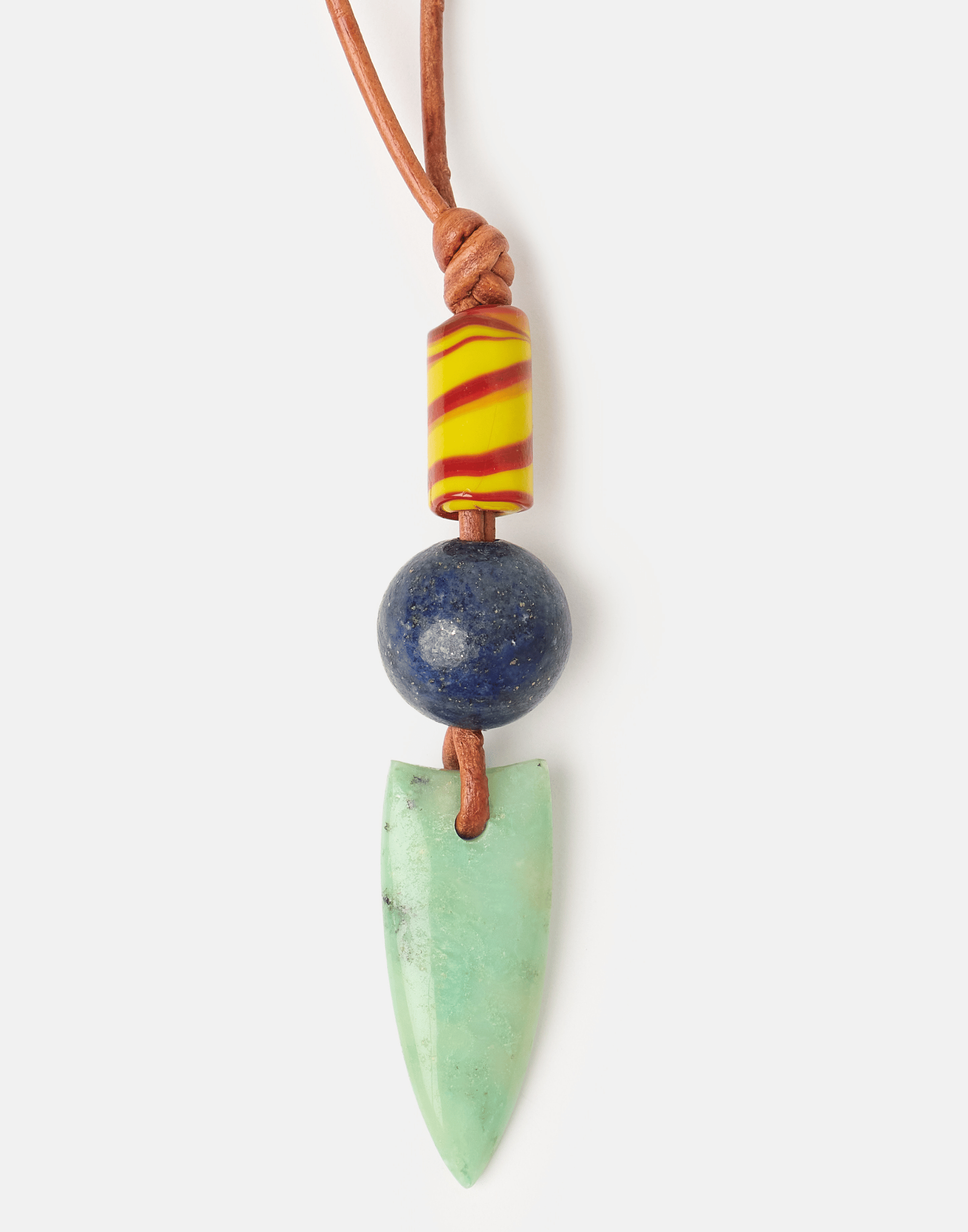 Carved Mixed Stone Pendant Necklace