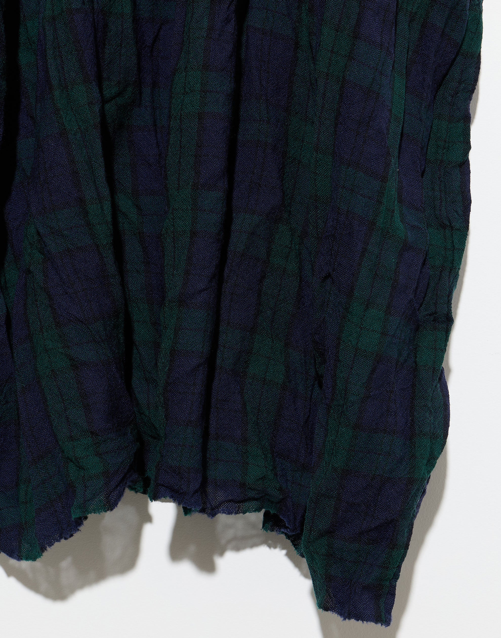 Navy & Green Tartan Wool Bianco Lavato Dress