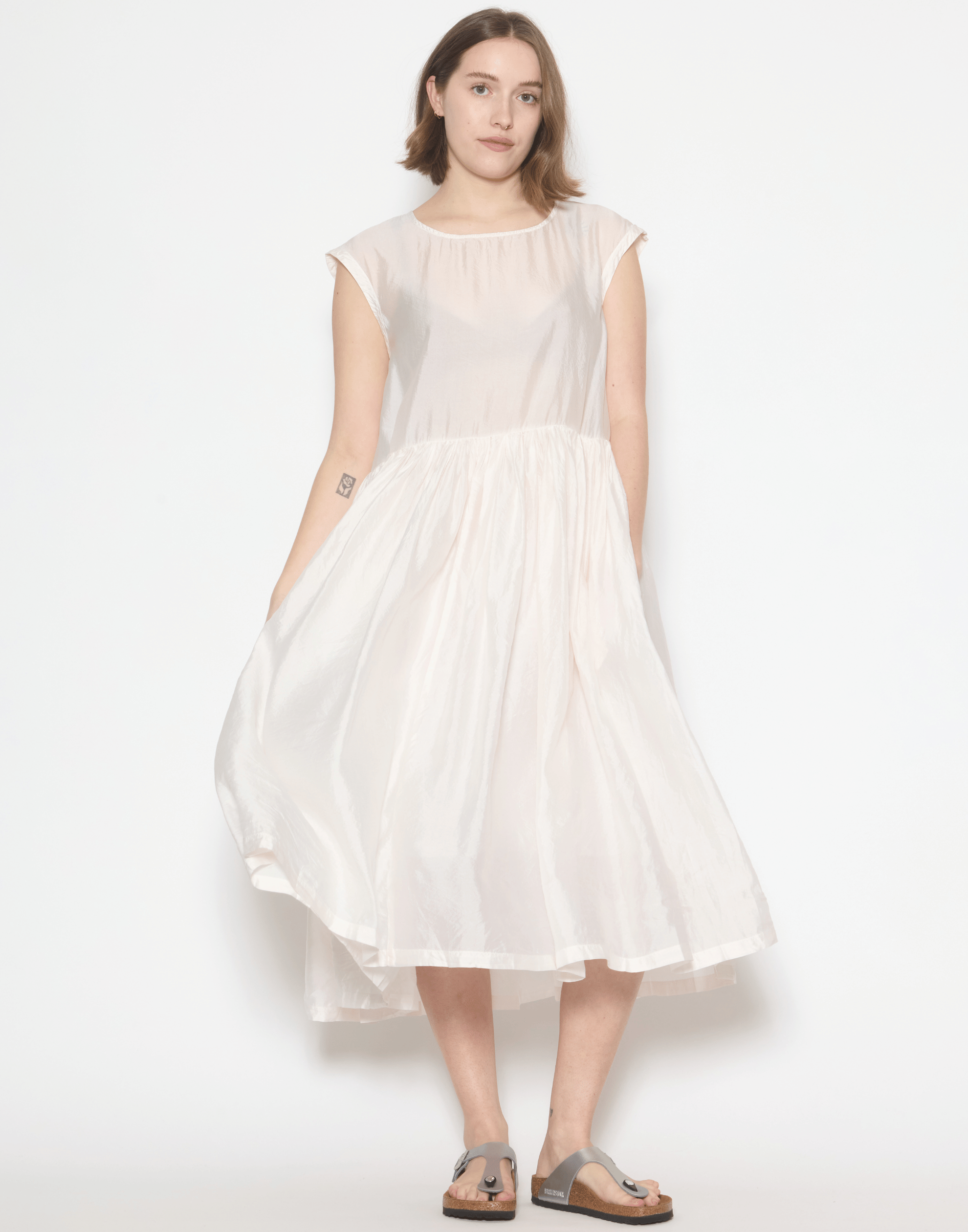 Blush Pink Silk Shylk Tank Dress