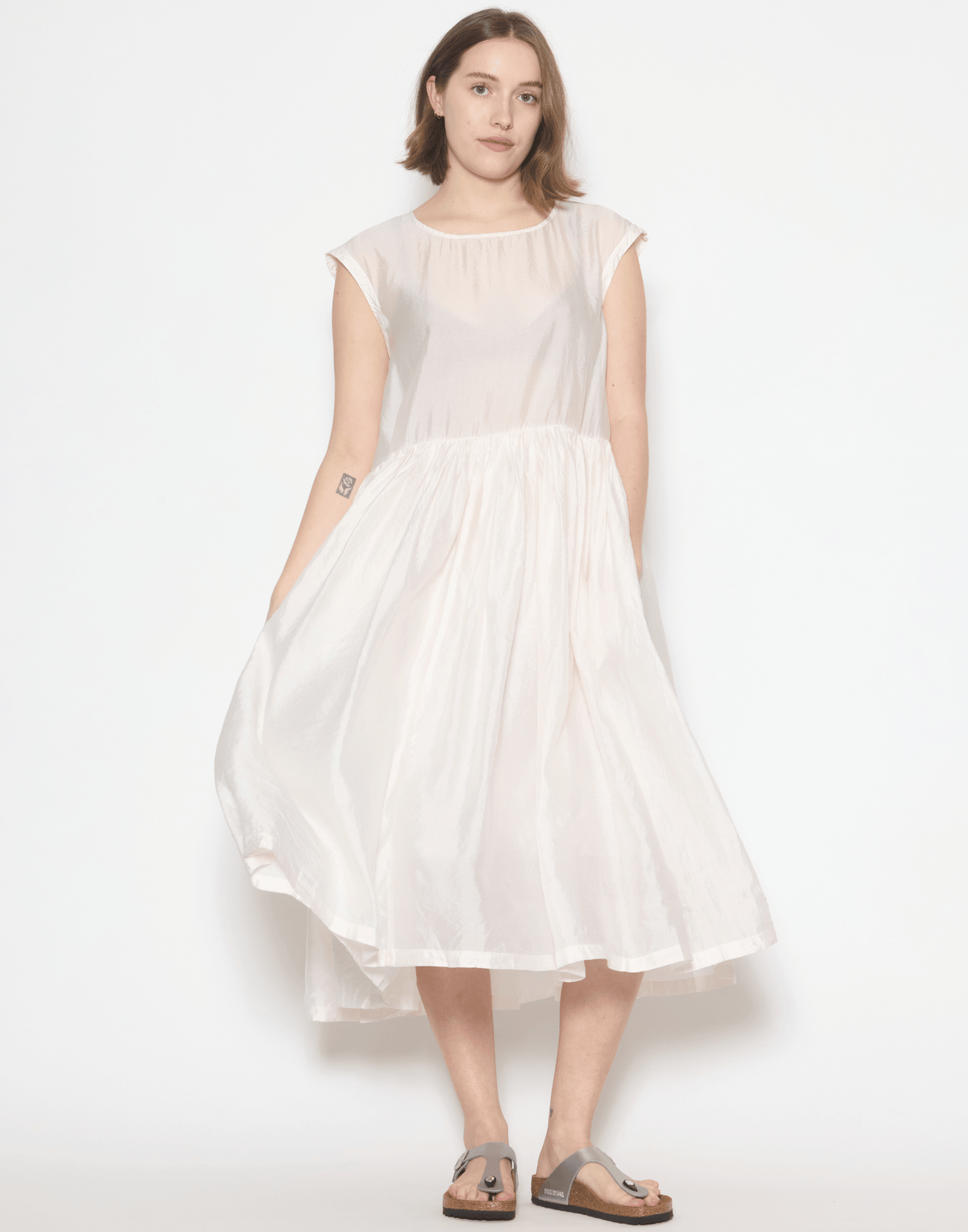 Blush Pink Silk Shylk Tank Dress