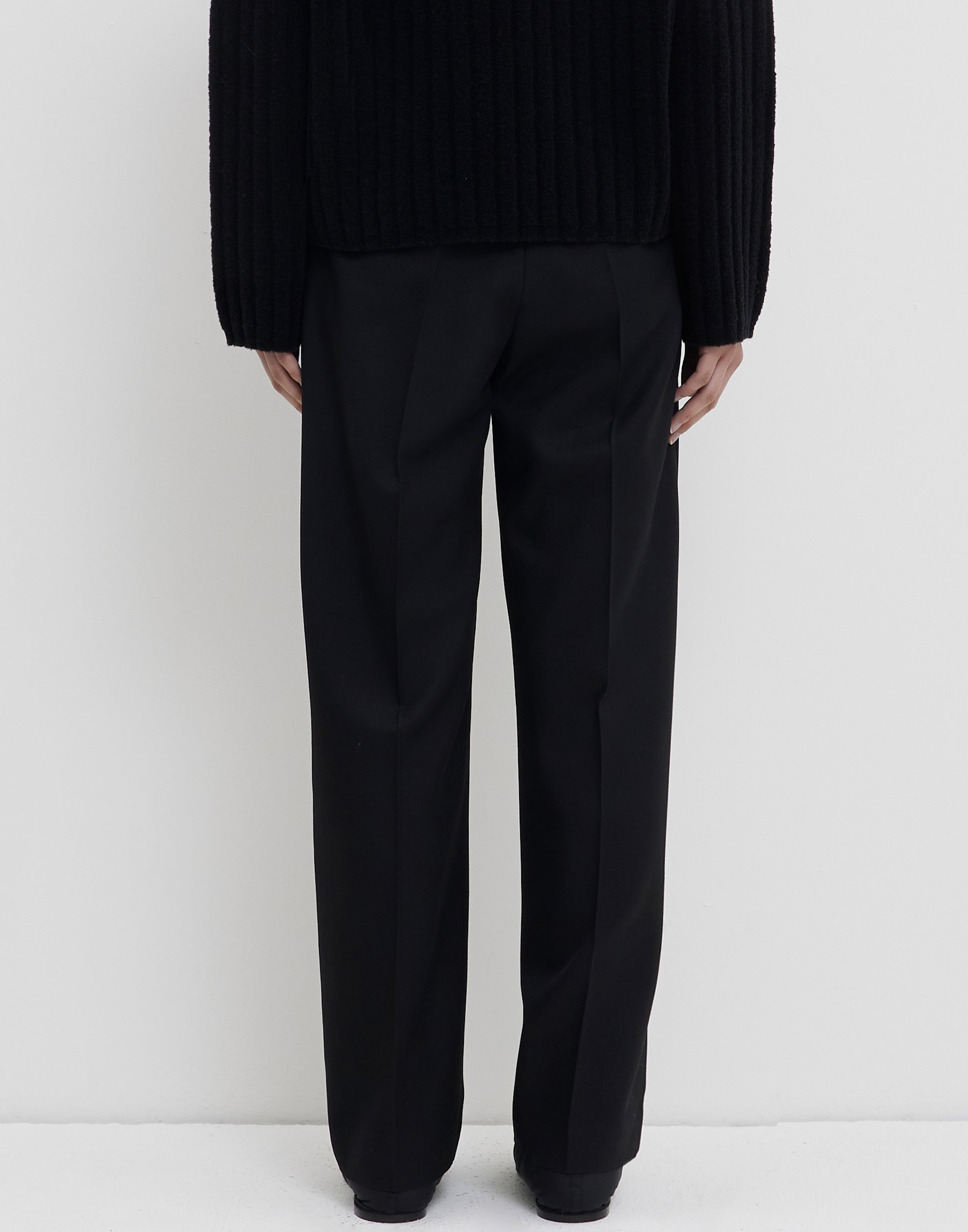 Black Cotton Blend Pachini Trousers