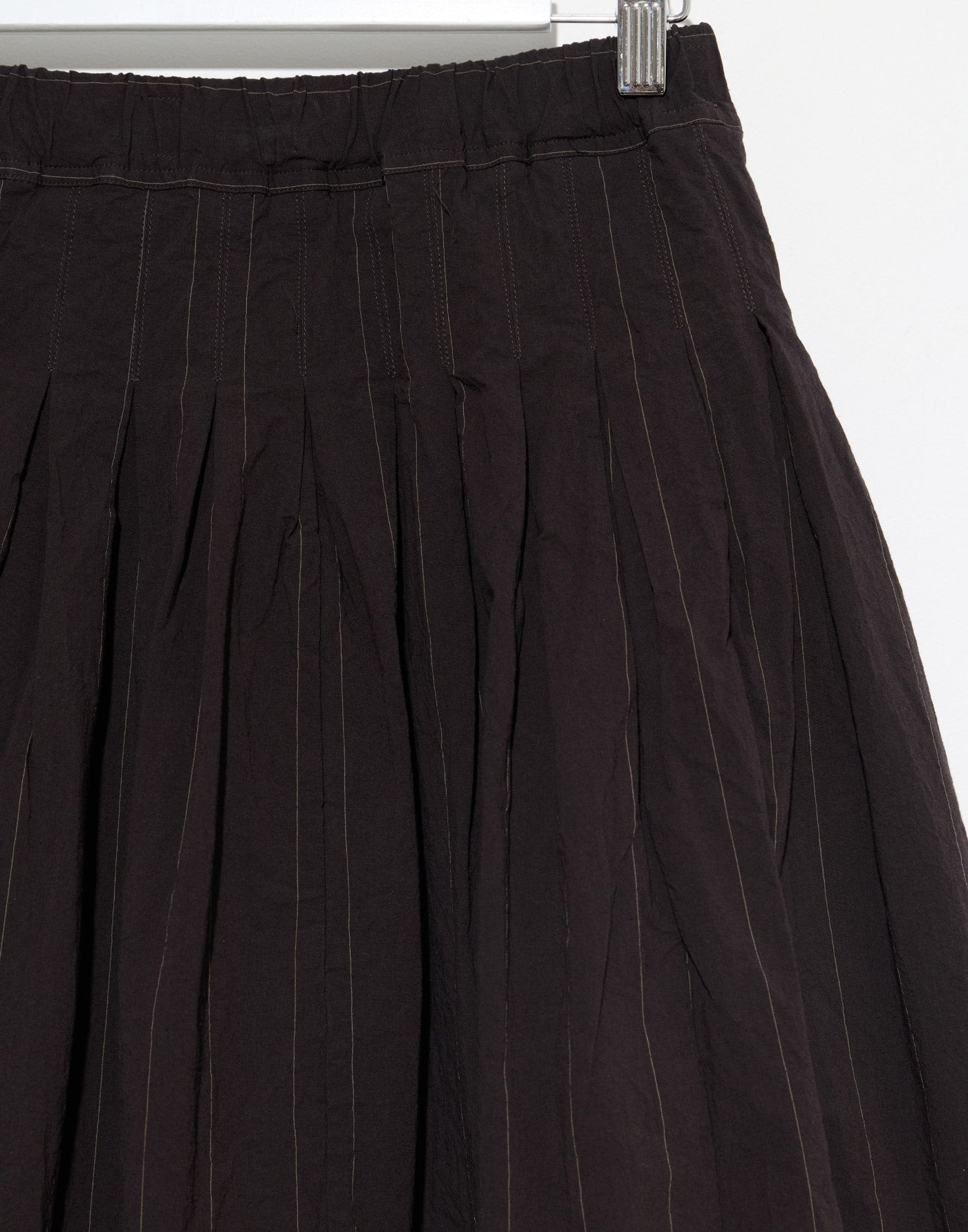 Eggplant Pinstripe Cotton Farmer Skirt