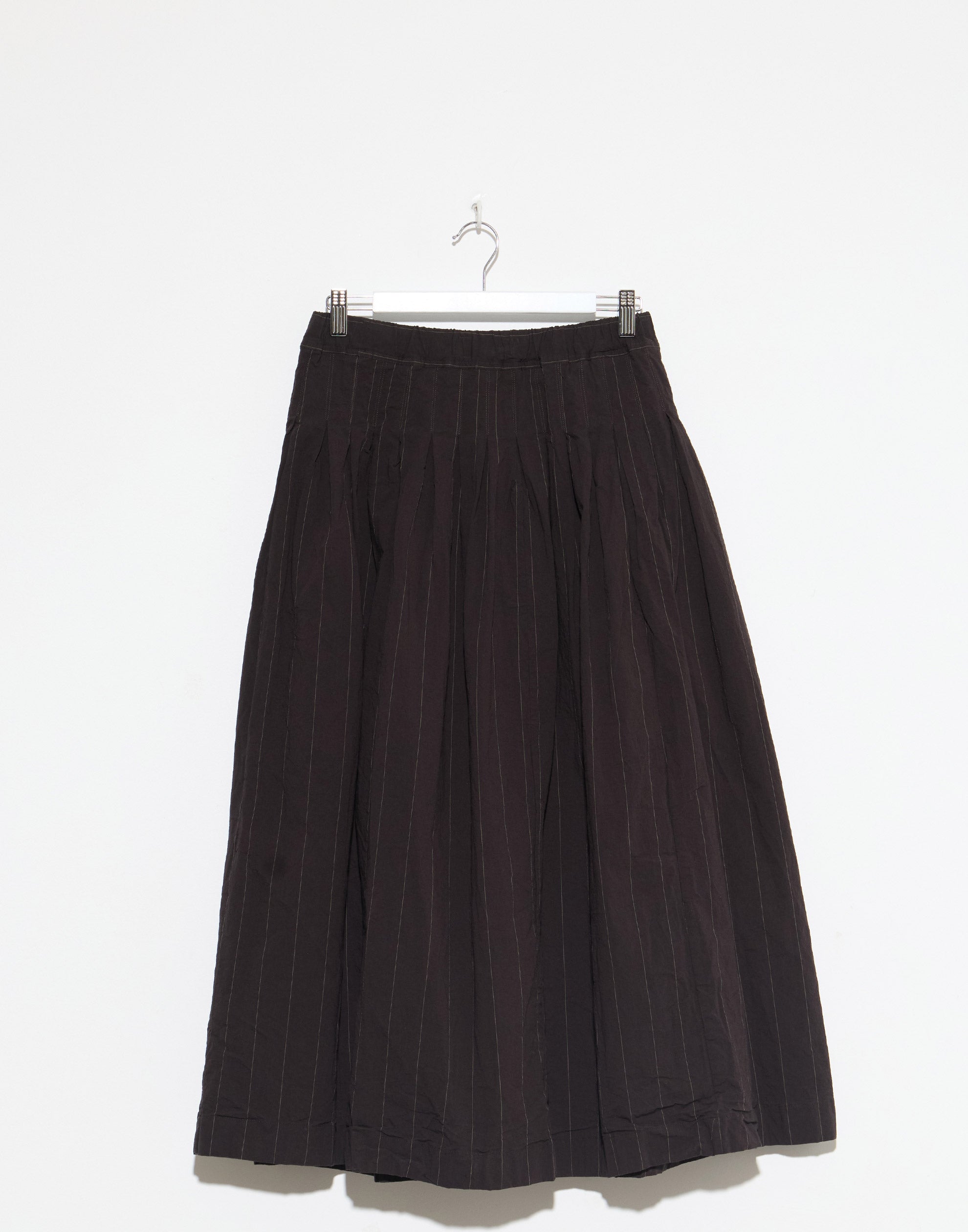 Eggplant Pinstripe Cotton Farmer Skirt