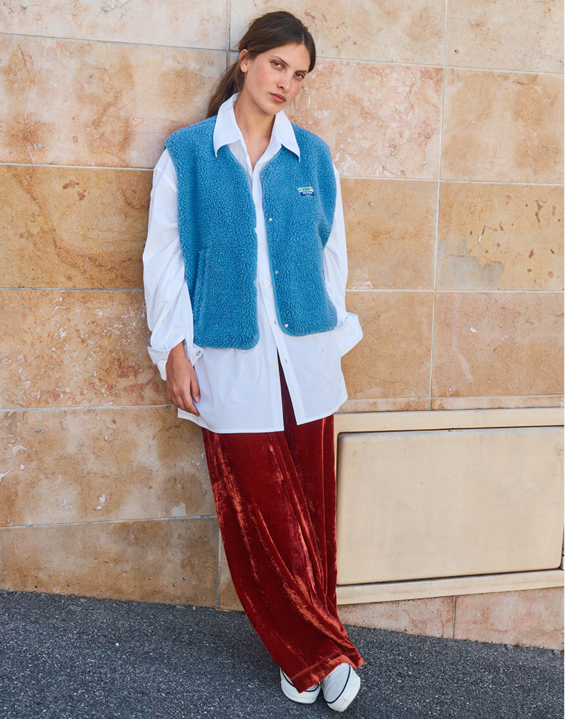 Celestial Faux Shearling Hocktown Vest