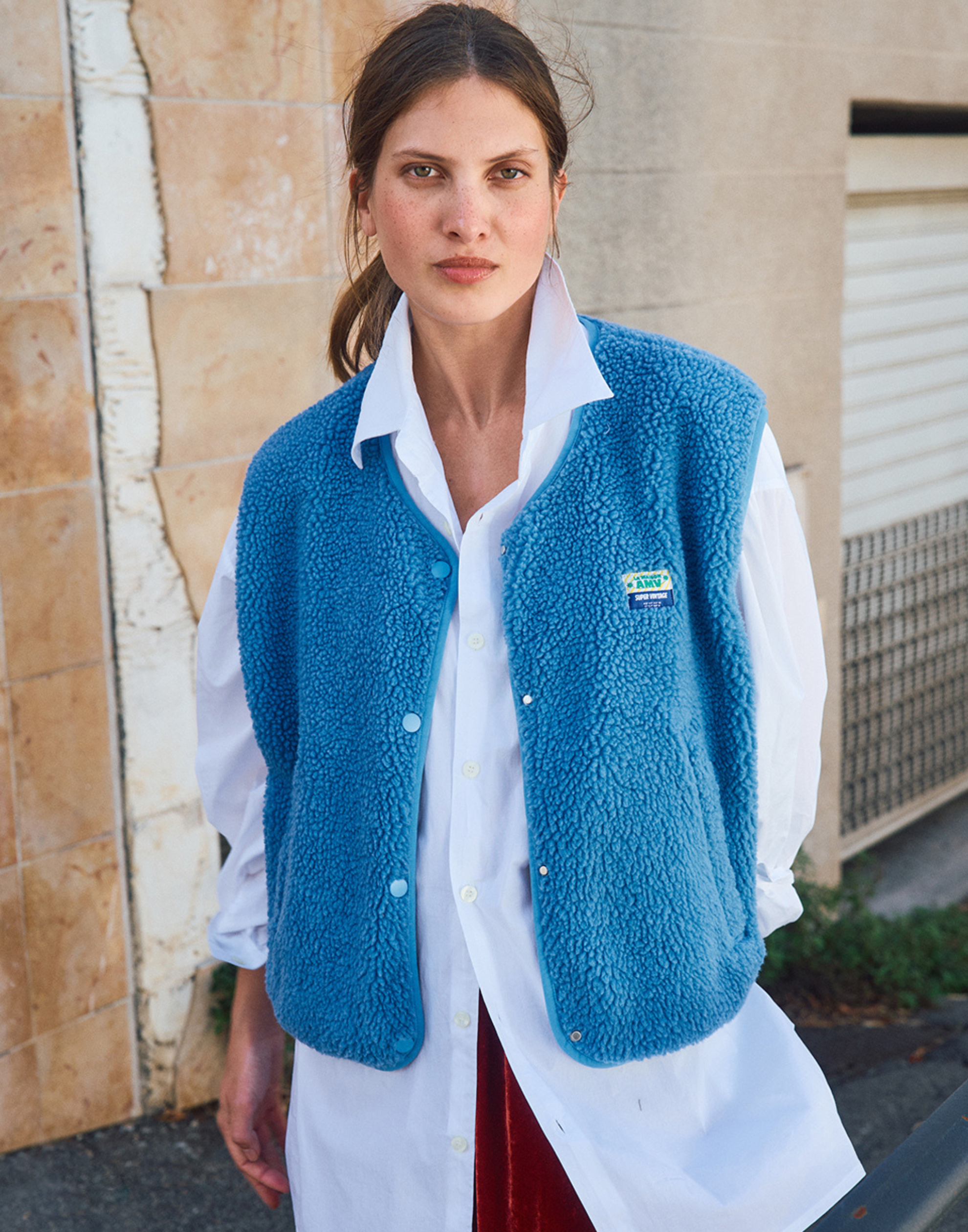 Celestial Faux Shearling Hocktown Vest