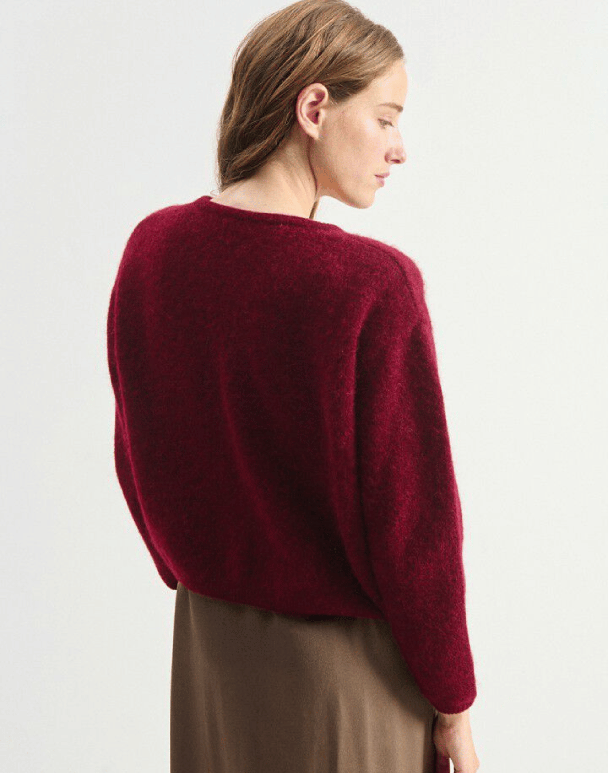 Cherry Melange Wool & Alpaca Vitow Cardigan