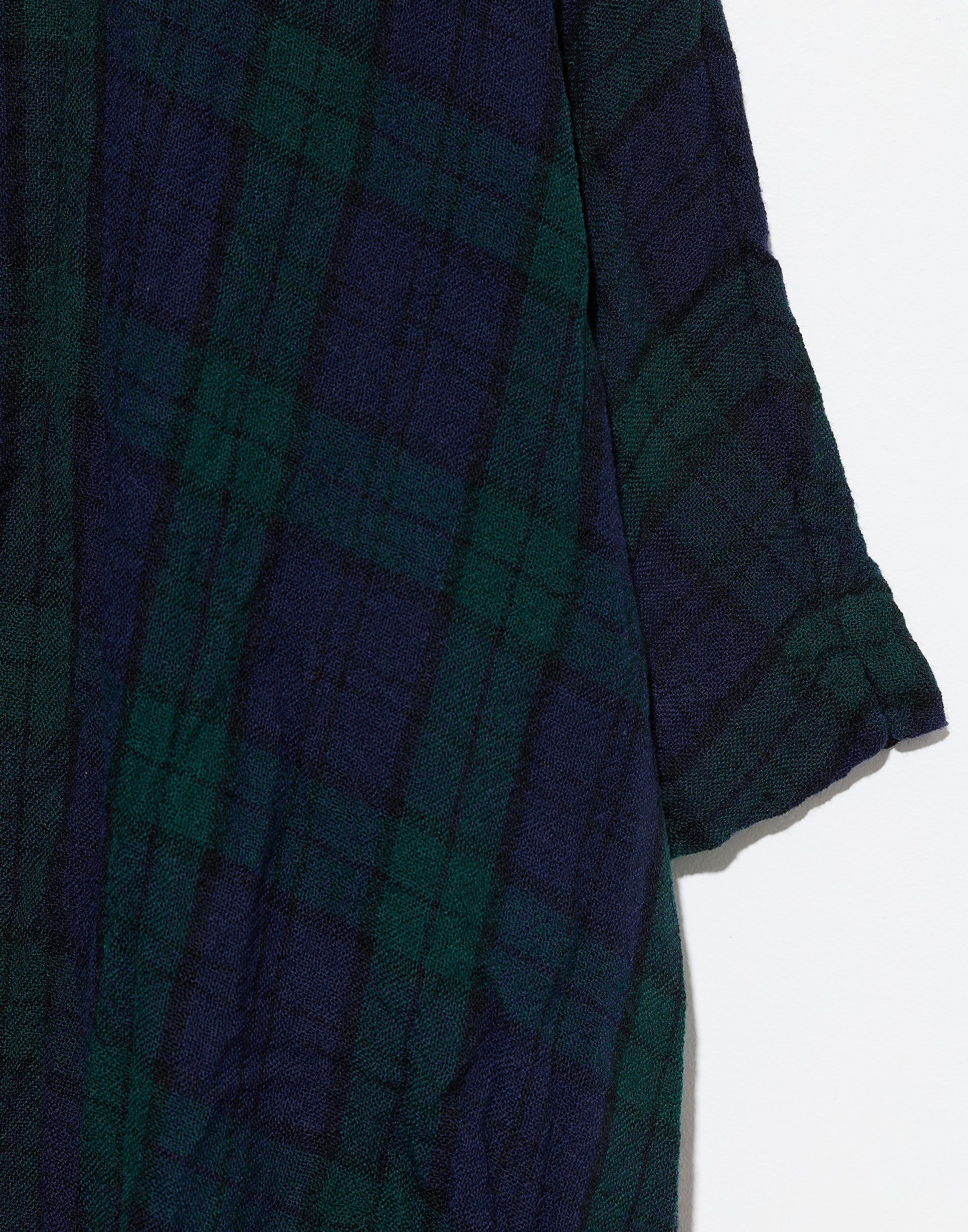 Navy & Green Tartan Wool Bianco Lavato Dress