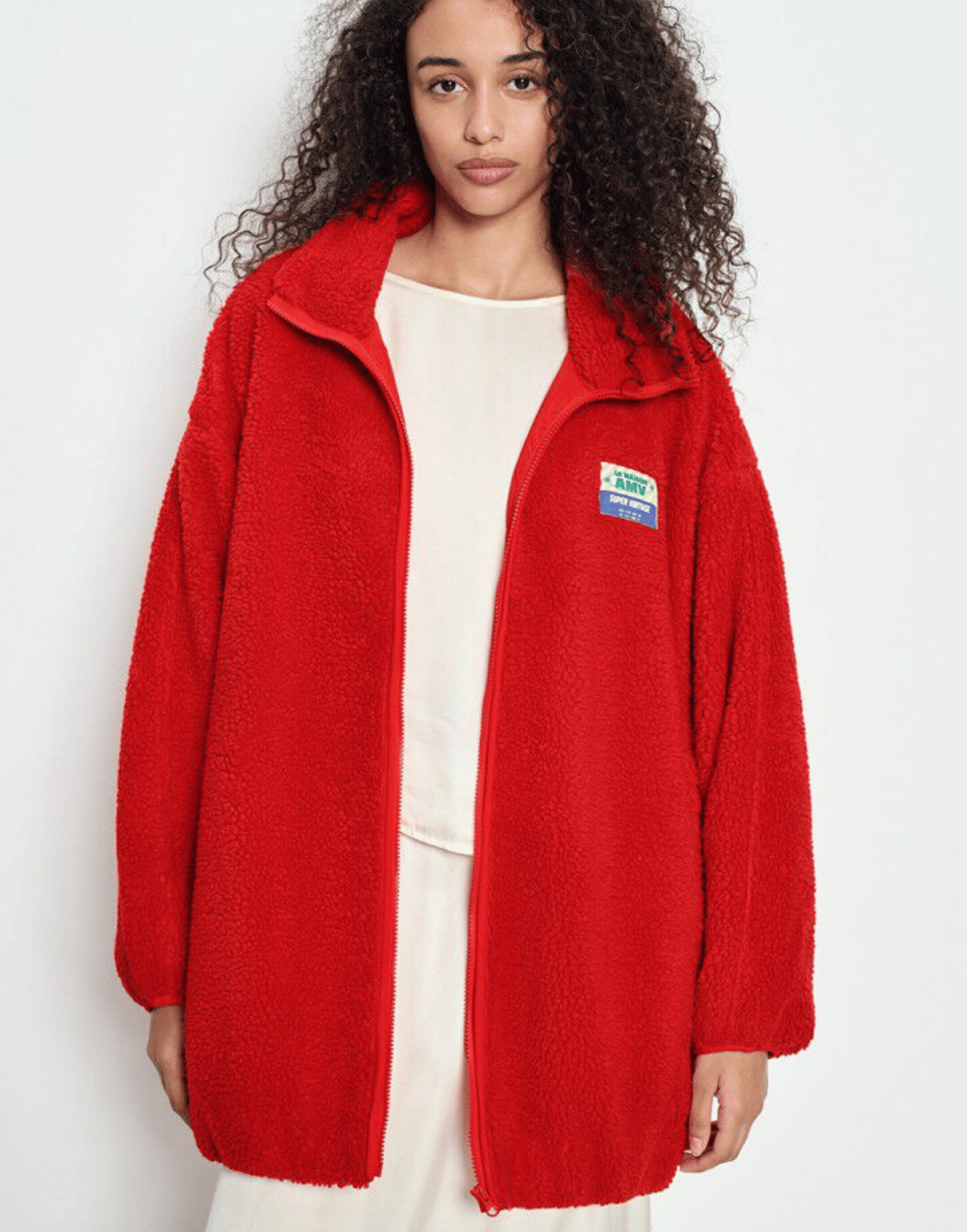 Love Red Faux Shearling Hocktown Coat