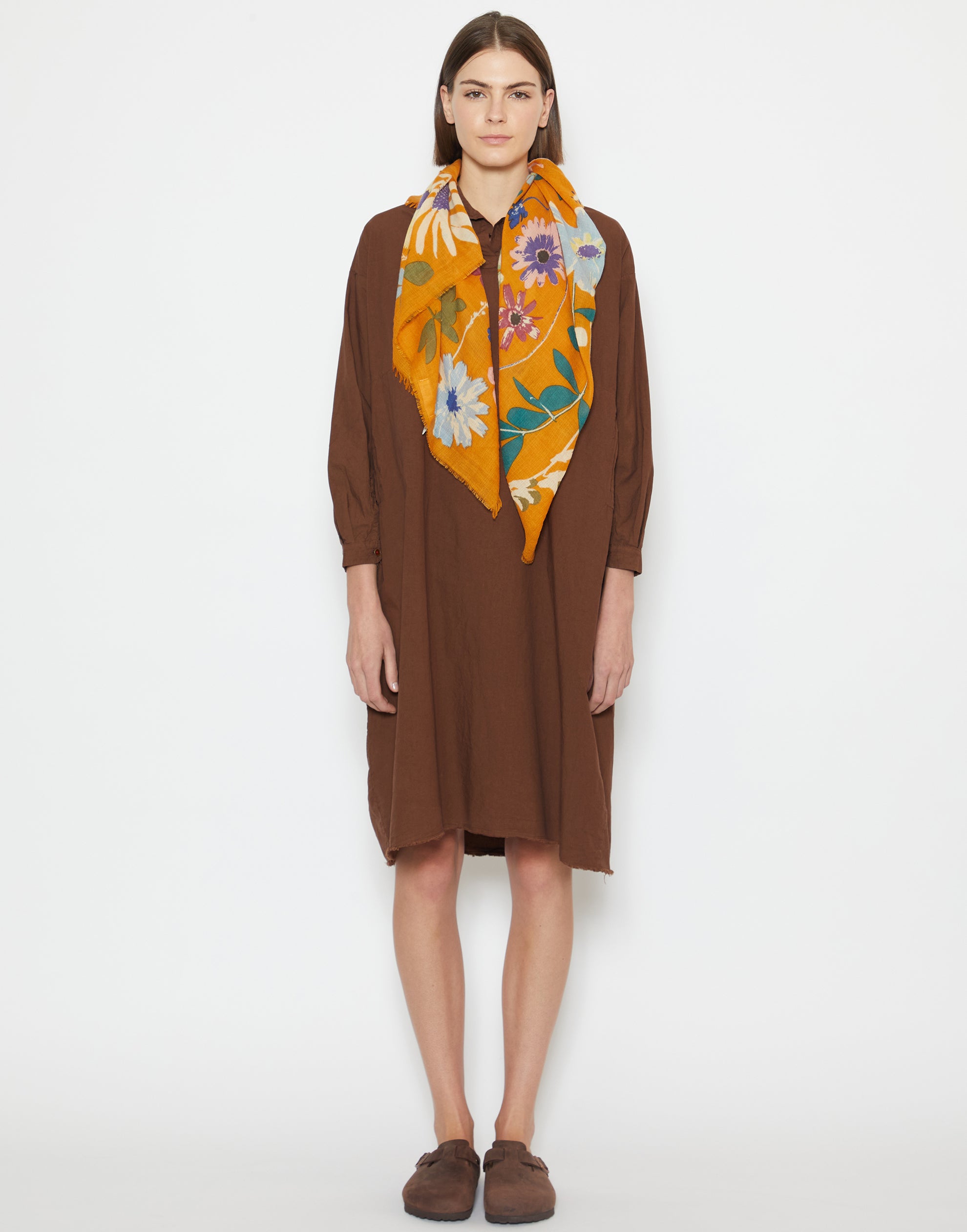 Honey Wool & Cashmere Blend Square Scarf