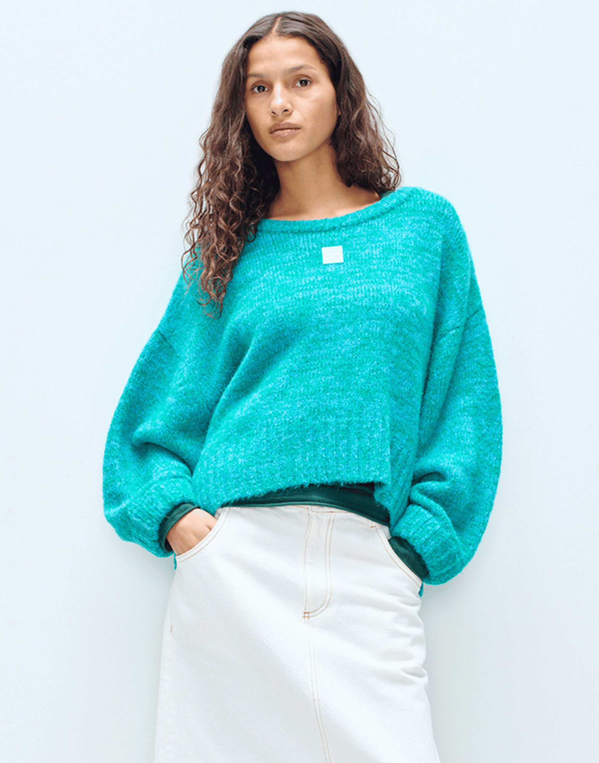 Celestial Melange Wool Blend Boatneck Pullover