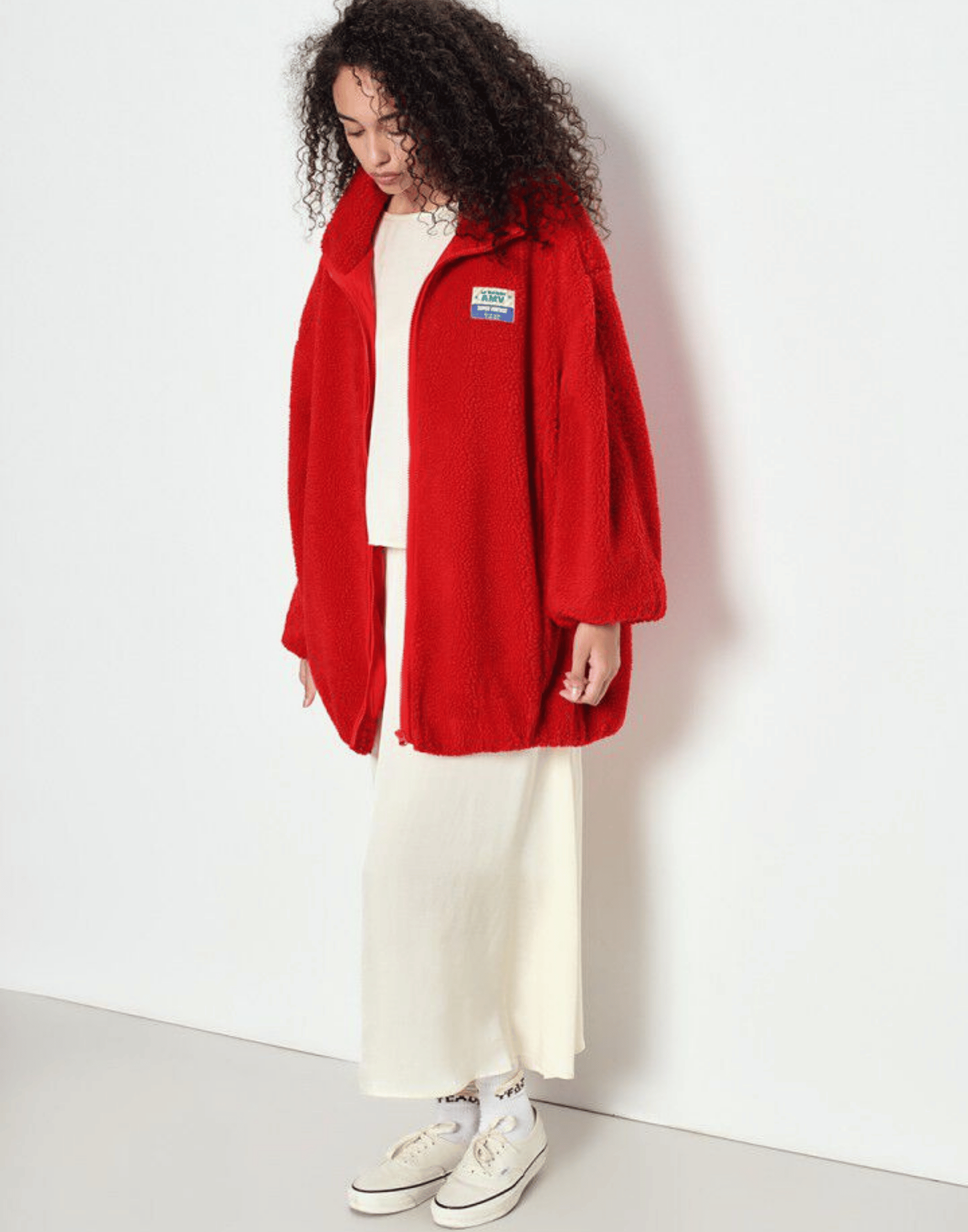 Love Red Faux Shearling Hocktown Coat