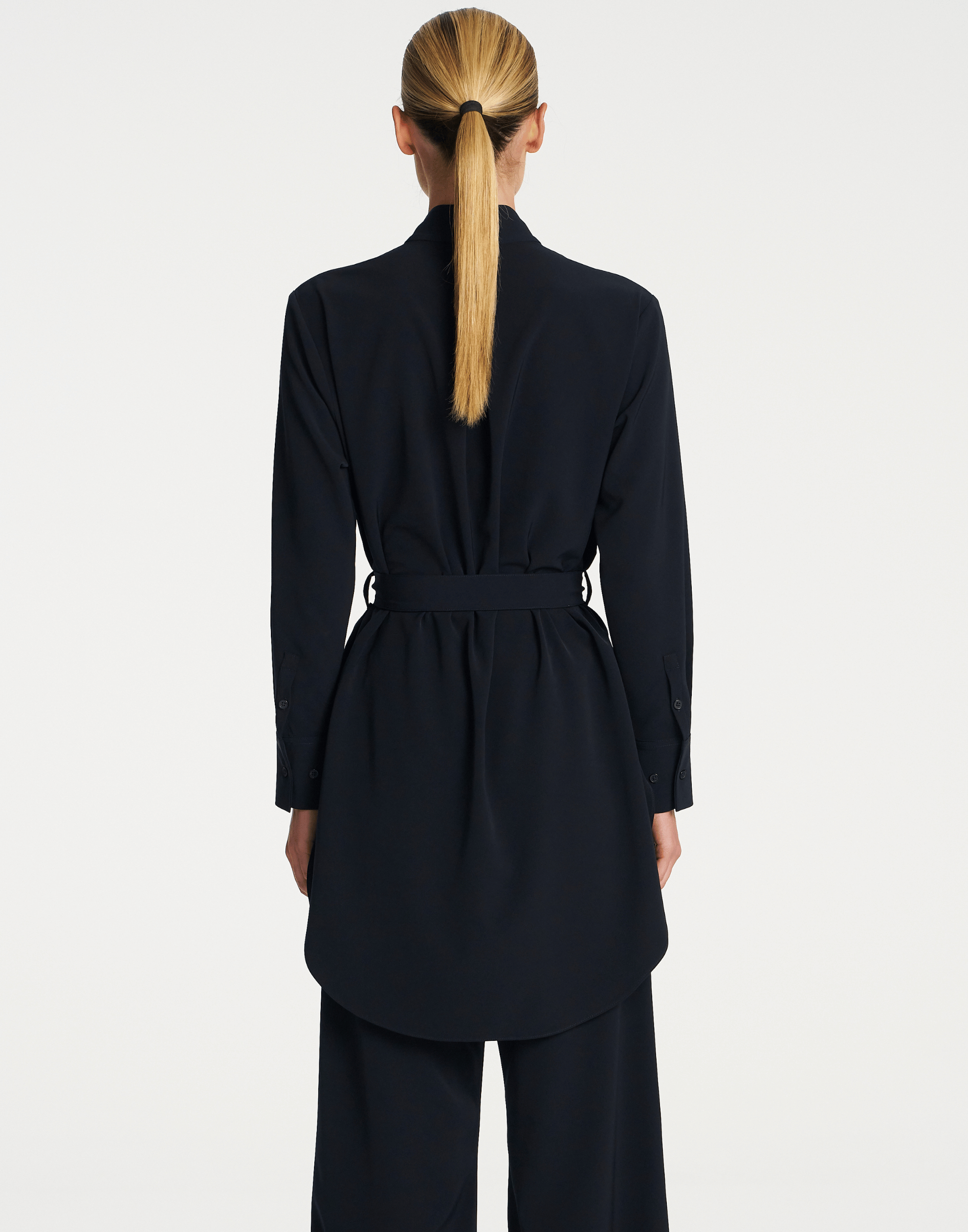 Navy Stretch Twill Cylinder Tunic