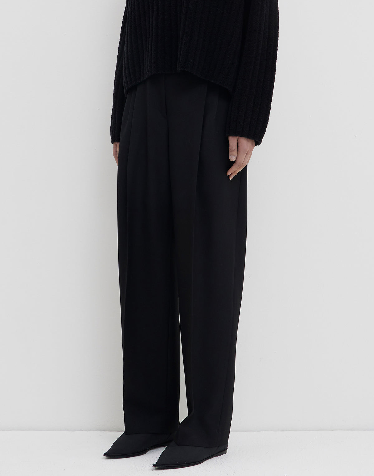 Black Cotton Blend Pachini Trousers