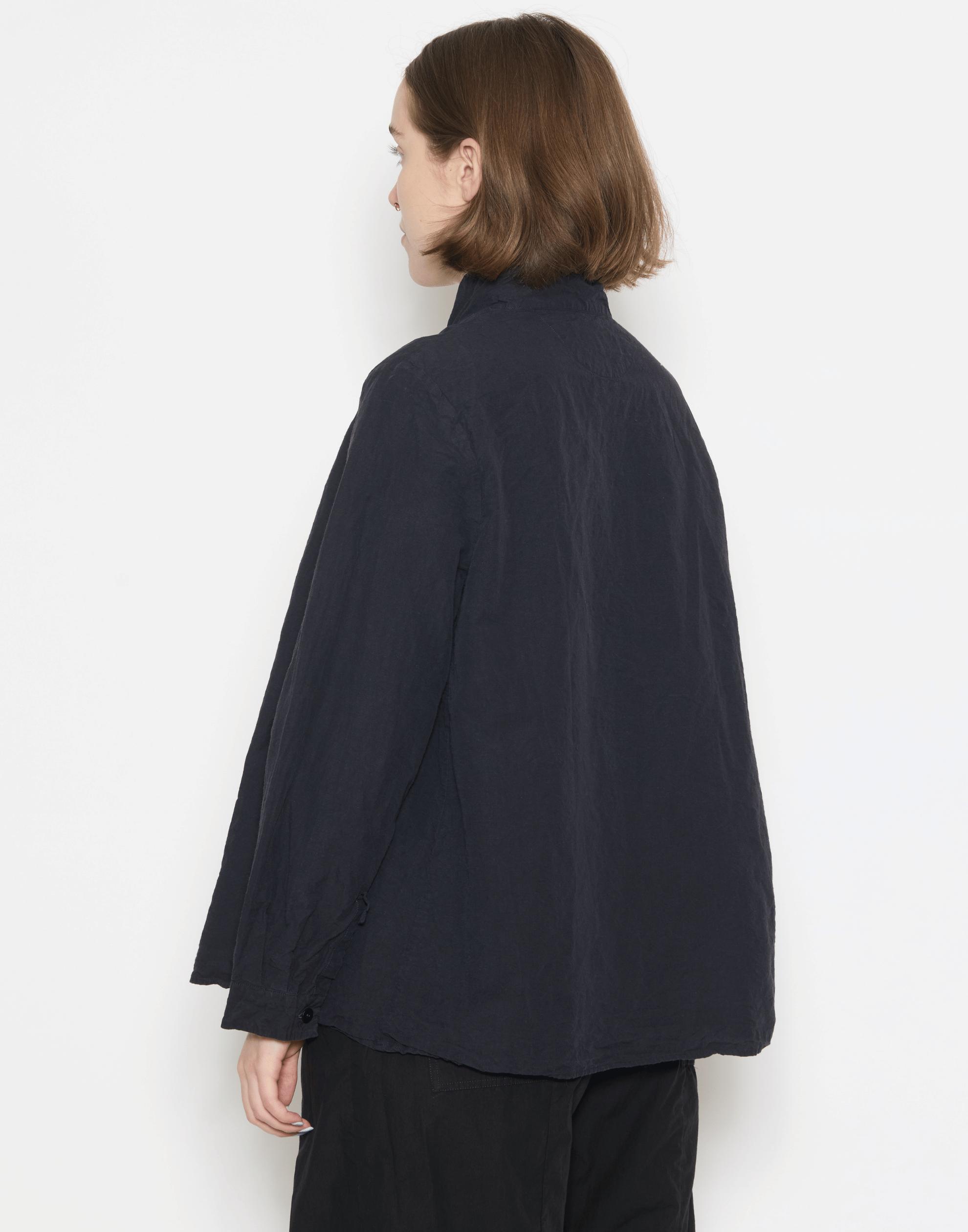 Black Cotton & Linen Jenny Shirt Jacket