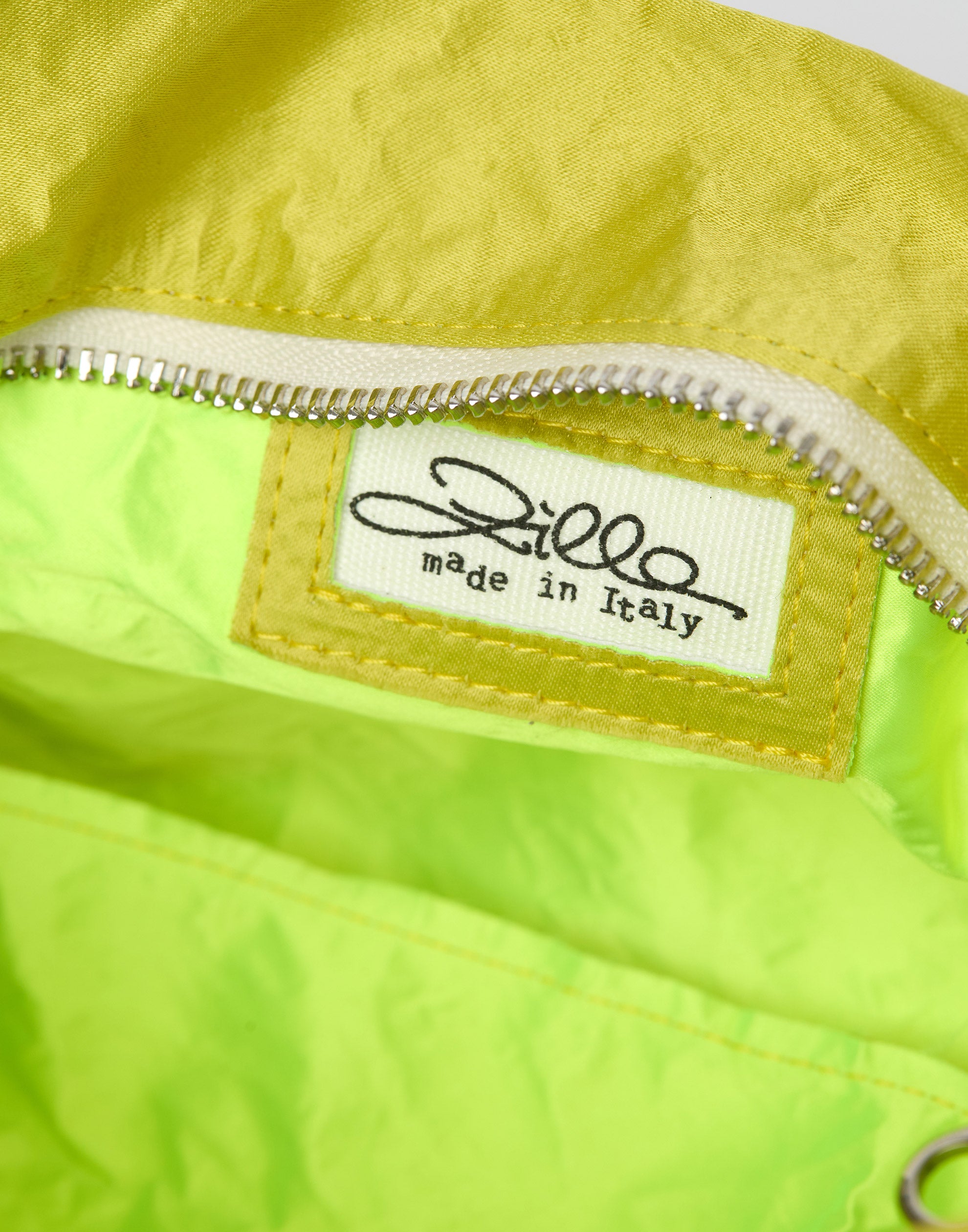 Lemon Satin & Metallic Foil Greta Bag