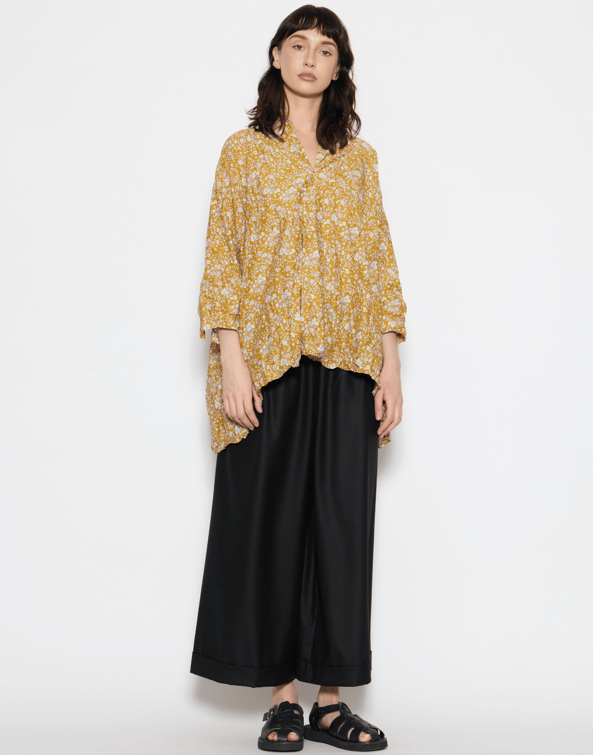 Gold Floral Liberty Print Cotton Kora Lavato Top