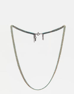 042.04 Silver & Green Silk Necklace