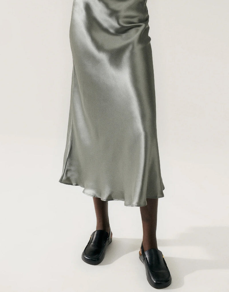 Moon Silk Bias Cut Long Skirt