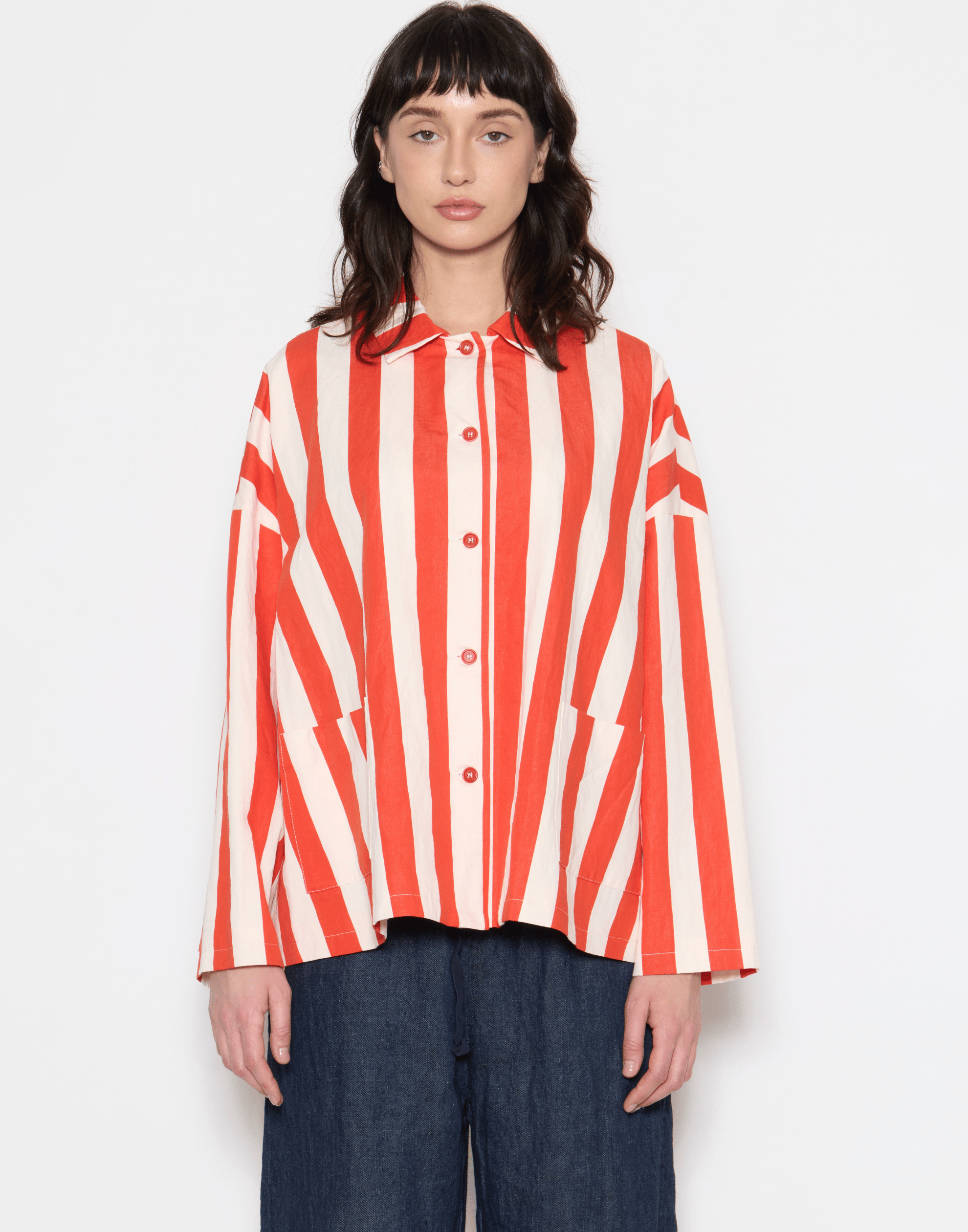 Poppy Stripe Cotton & Linen Jacket