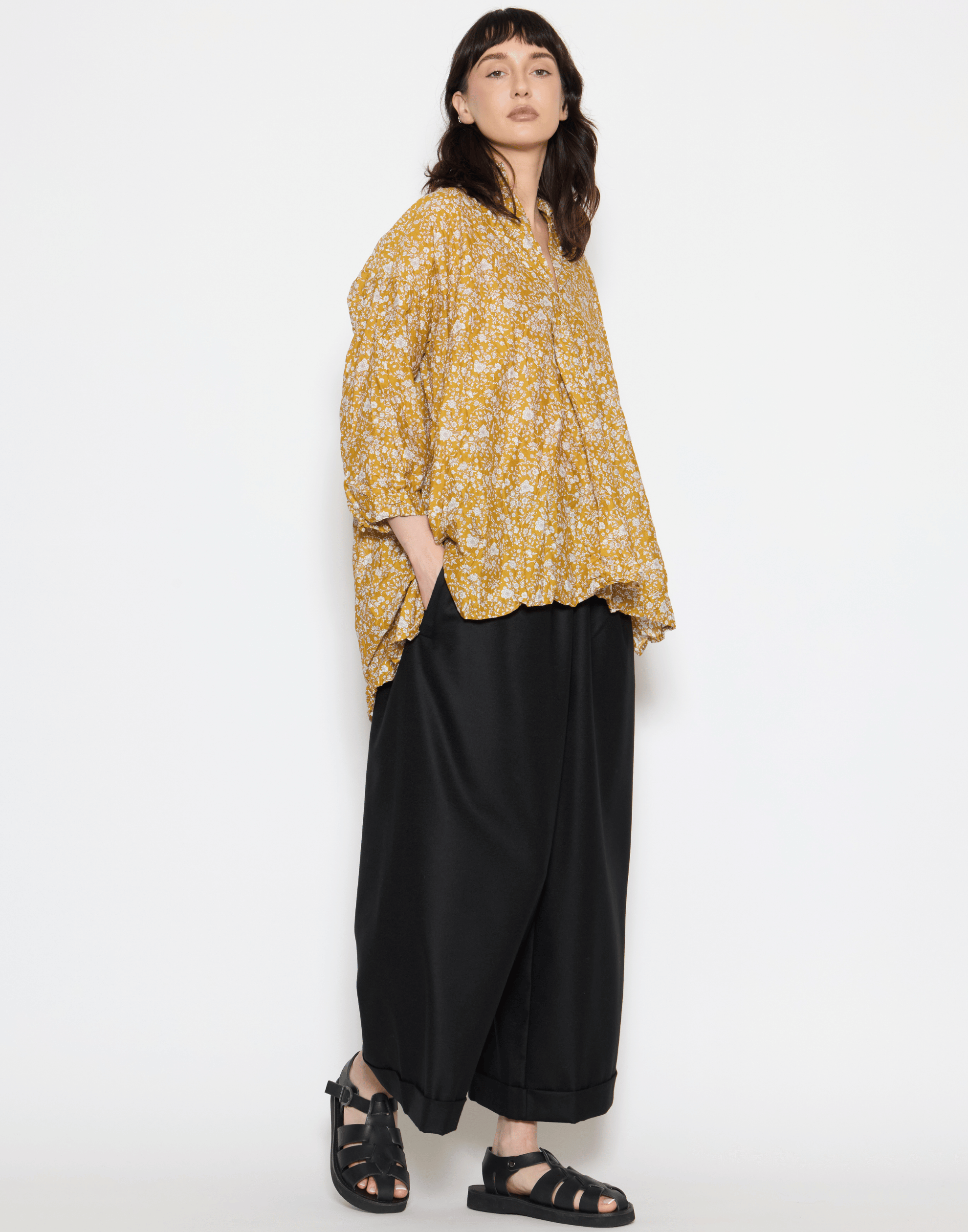 Gold Floral Liberty Print Cotton Kora Lavato Top
