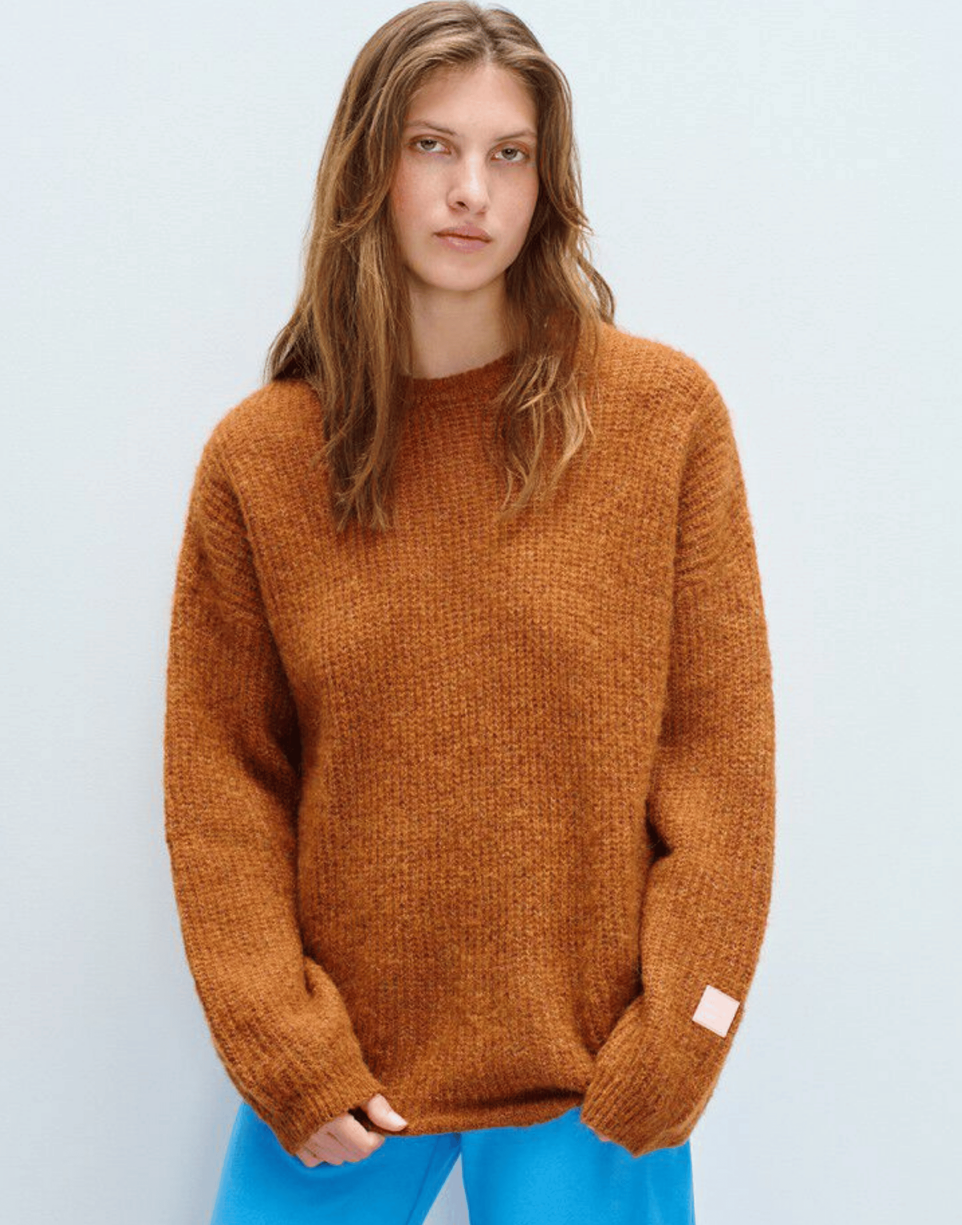 Squirrel Melange Wool Blend East Pullover