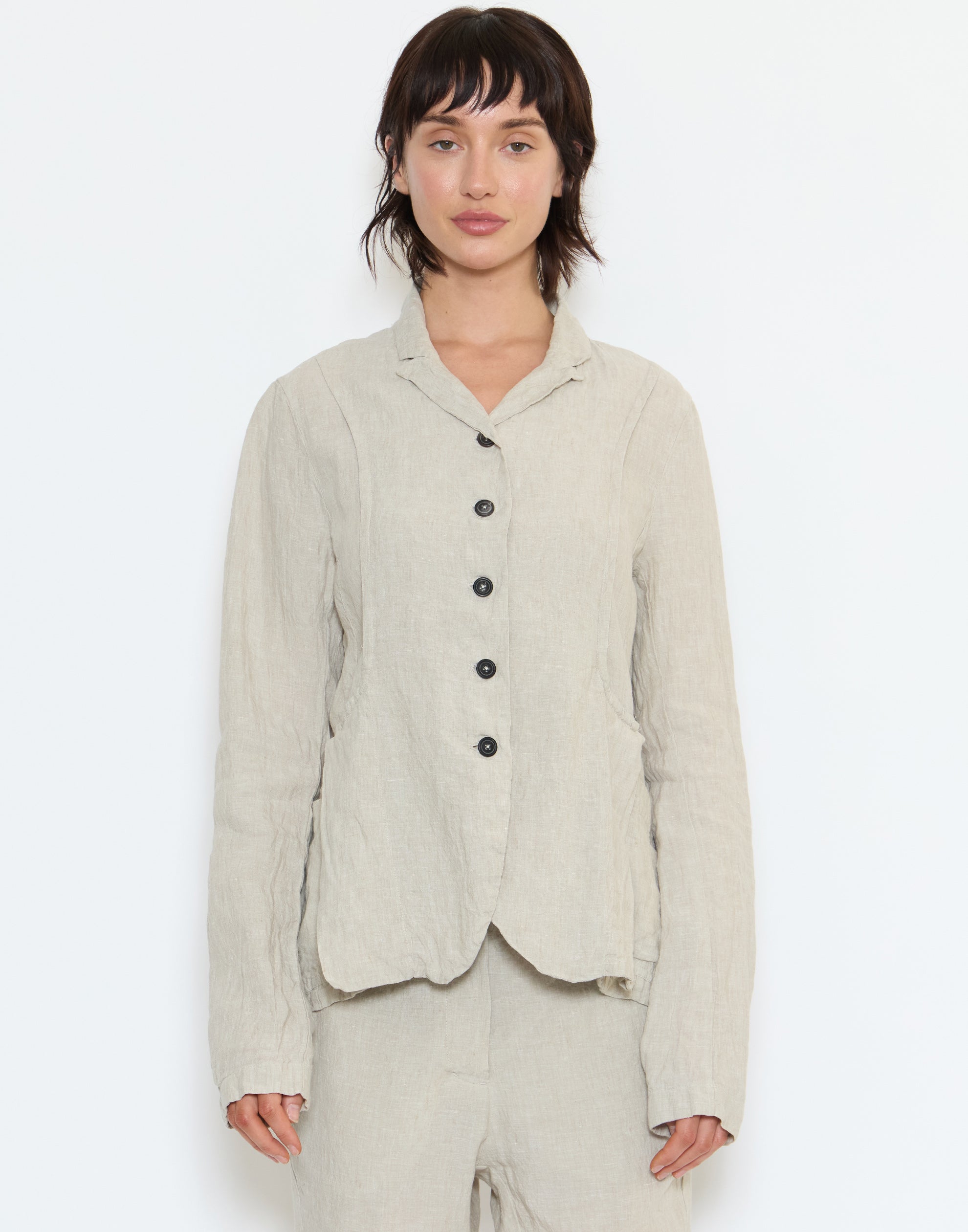 Natural Beige Linen Jacket