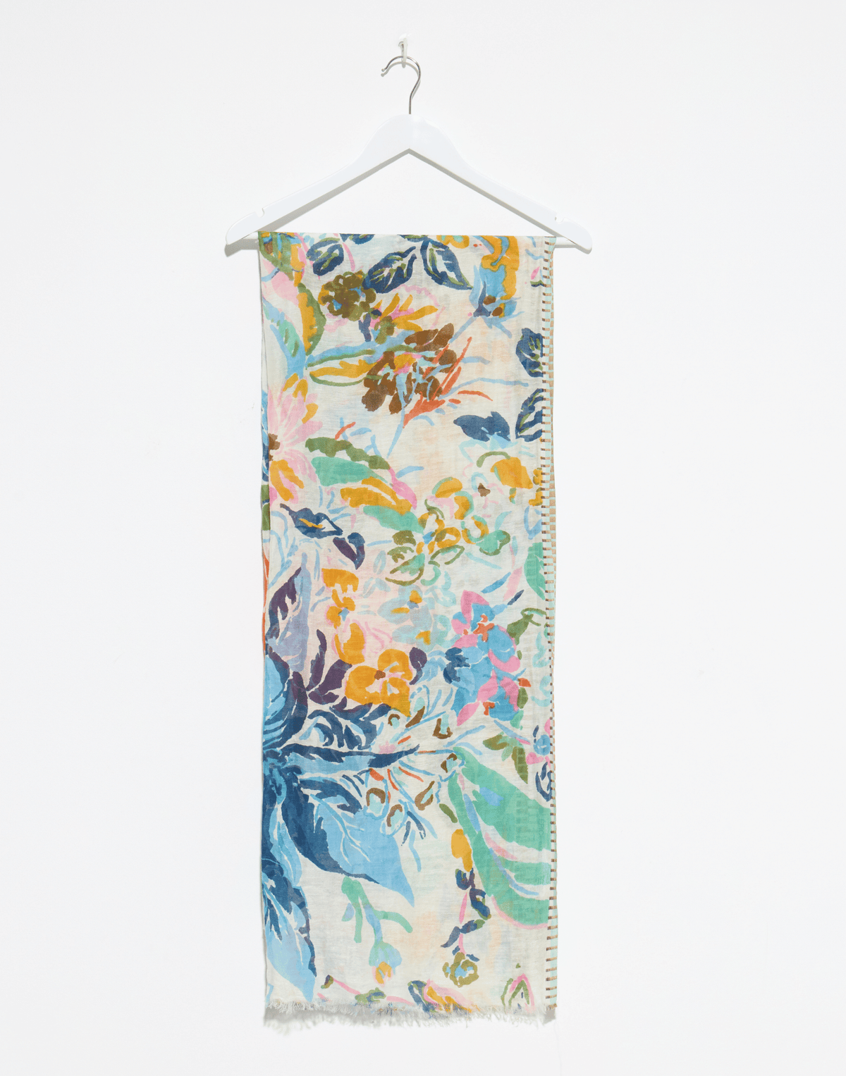 Mandarin Painted Linen & Cotton Scarf