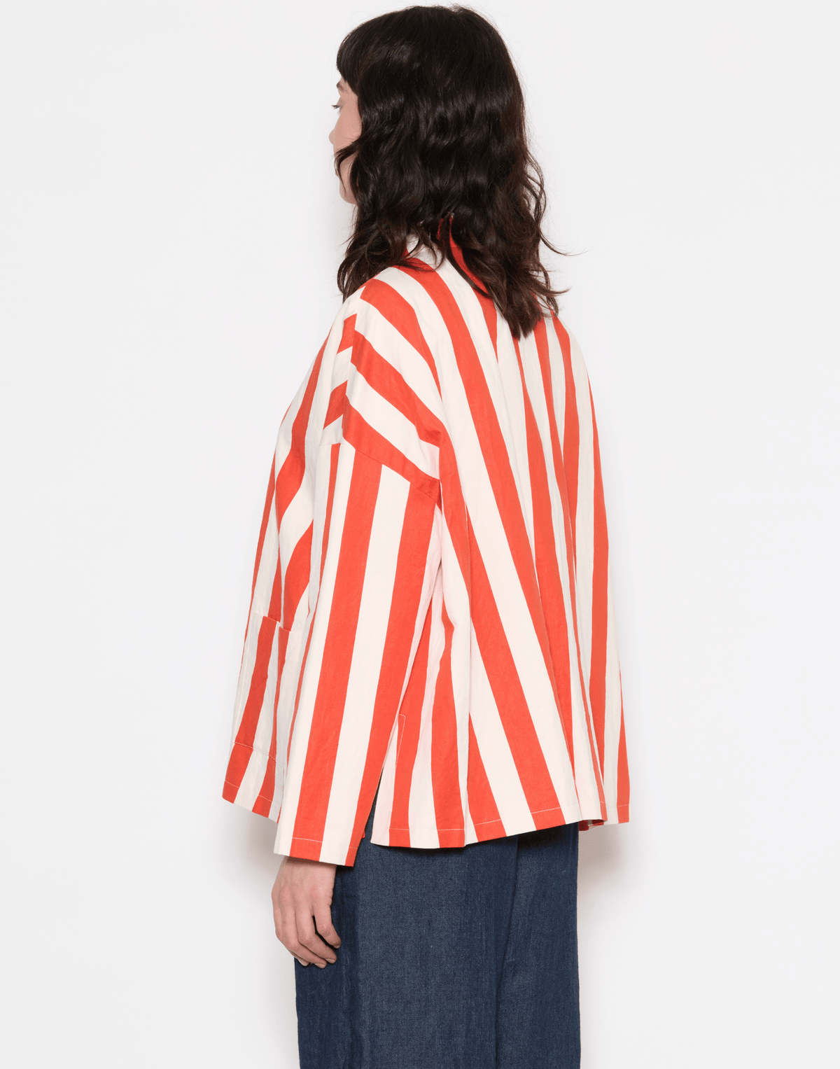 Poppy Stripe Cotton & Linen Jacket