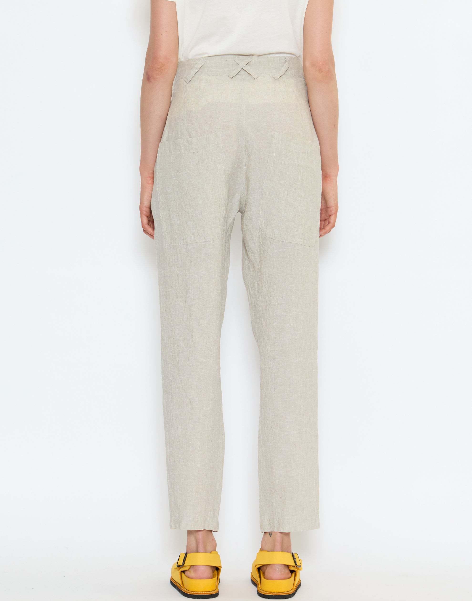 Natural Beige Linen Trousers