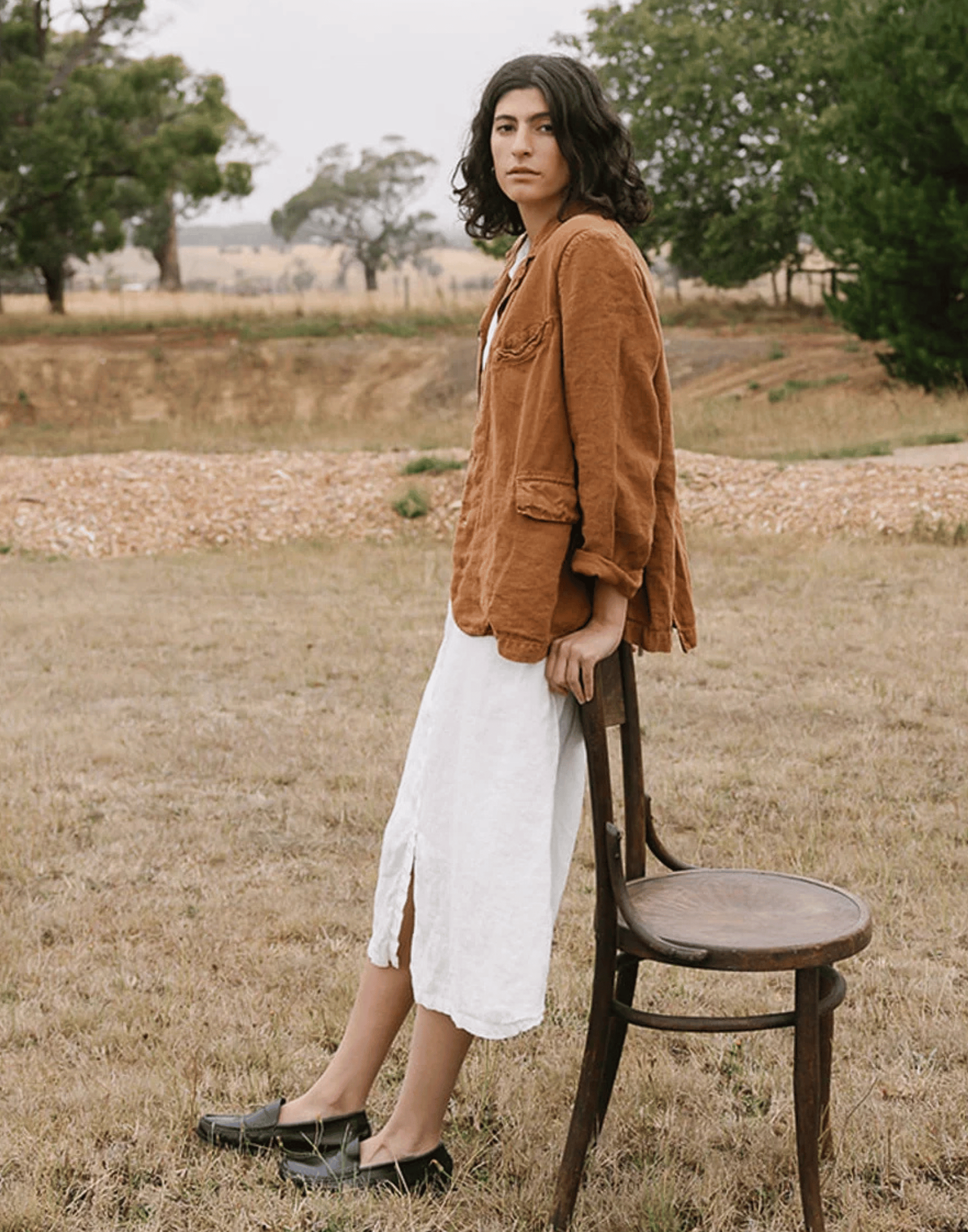 Brick Linen Dominique Blazer