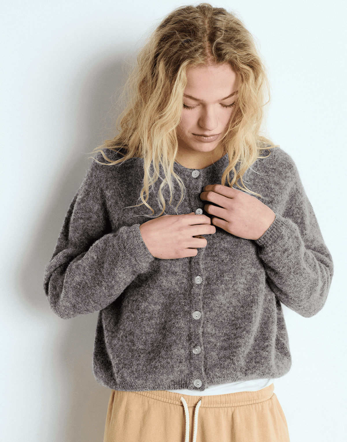 Steel Melange Wool & Alpaca Vitow Cardigan