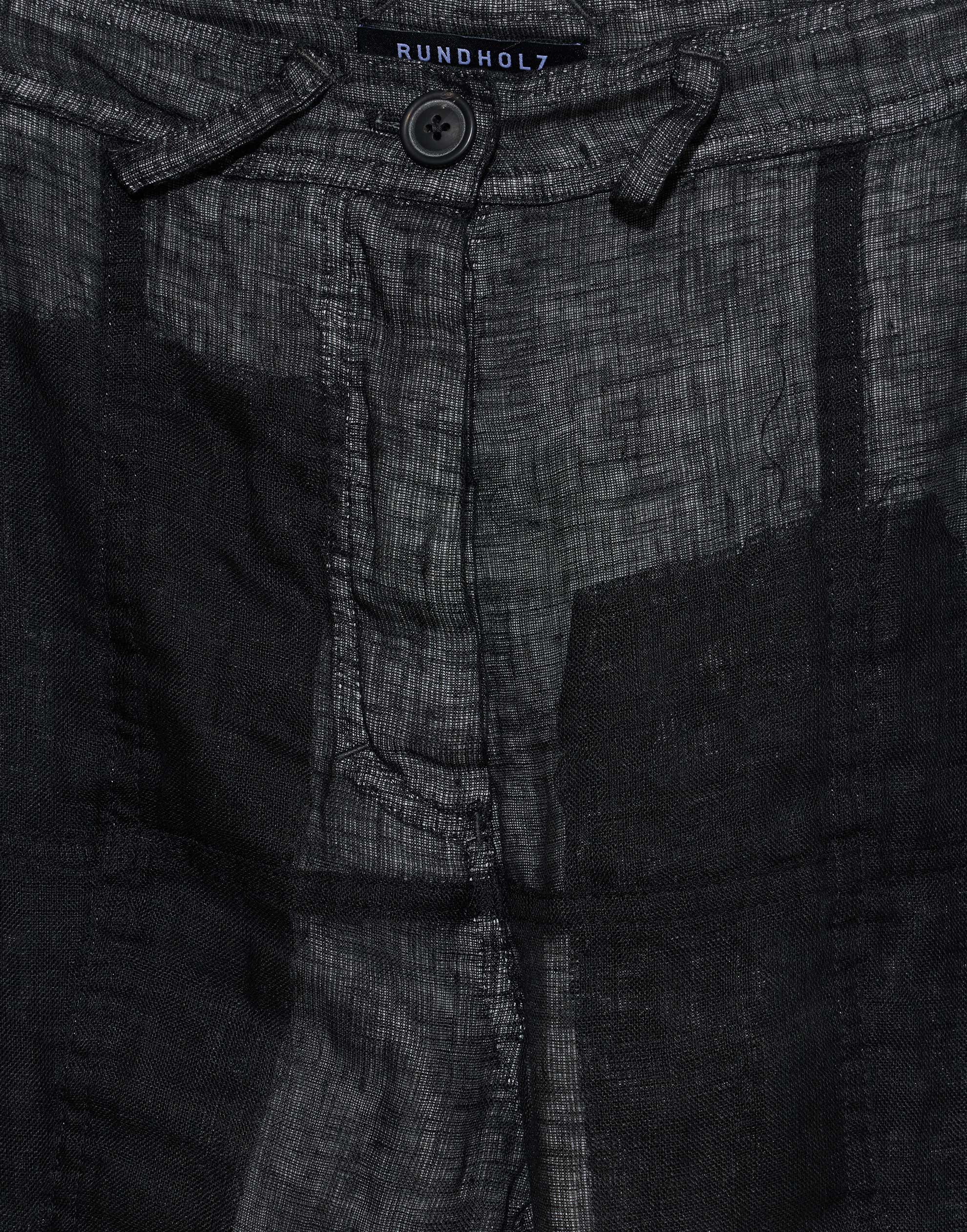 Black Patch Linen Trousers