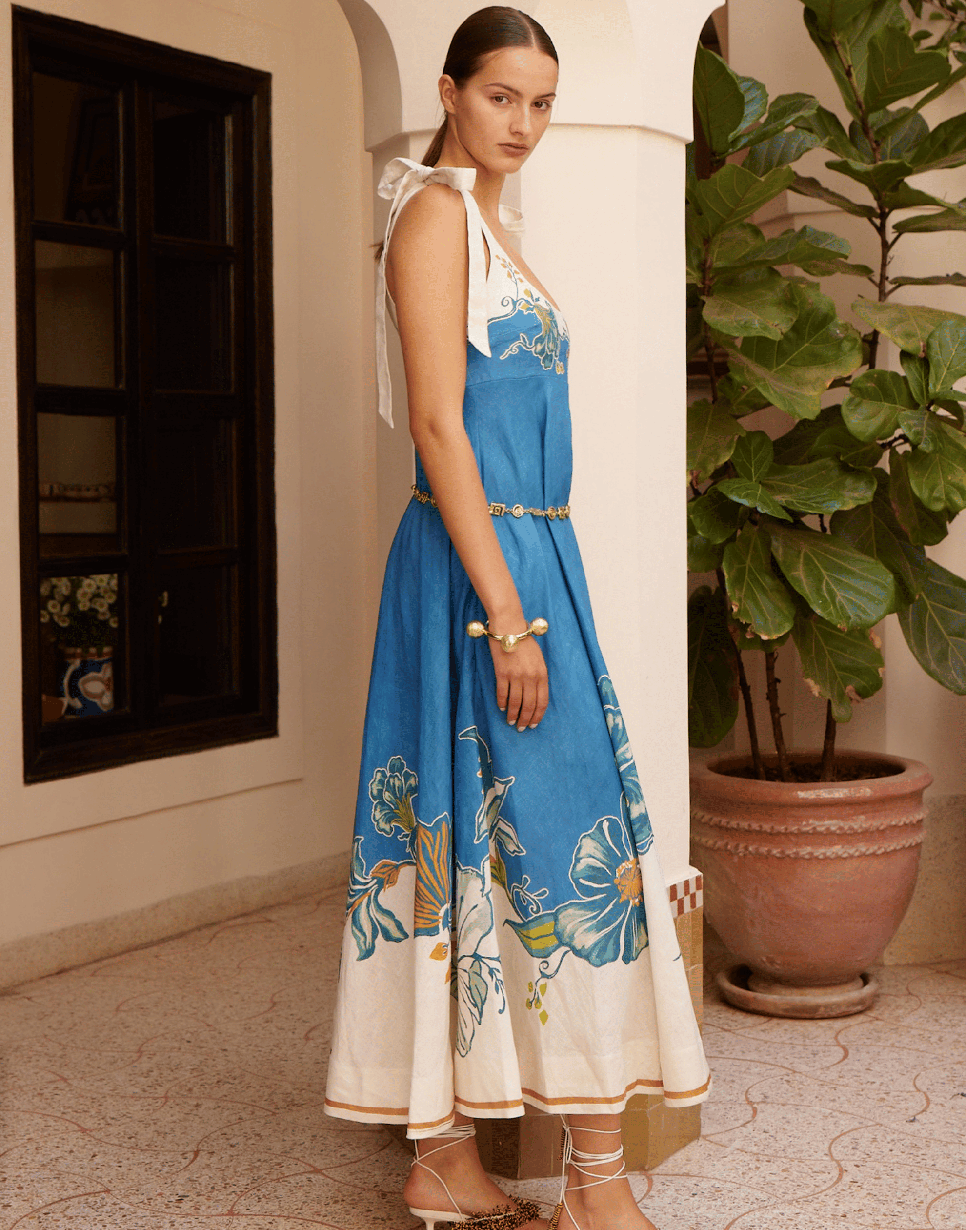 Printed Linen Luda Ballet Sundress