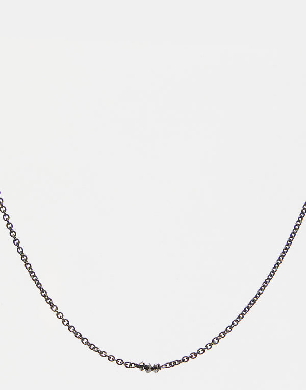 Oxidised Silver & Black Diamond Necklace