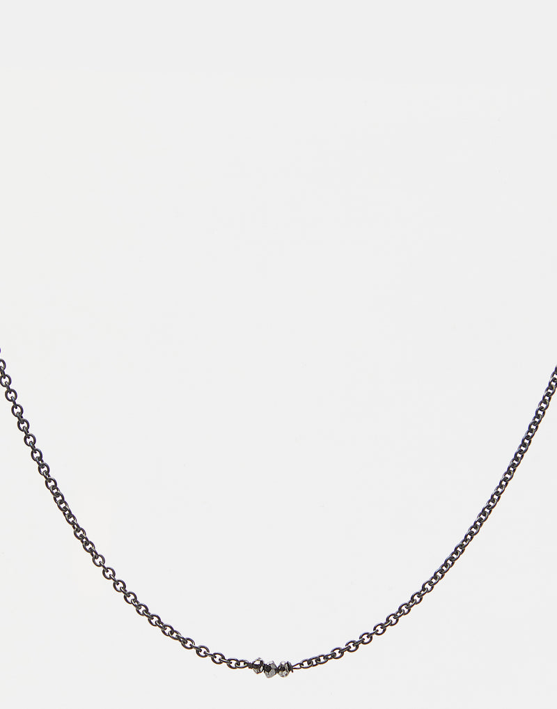 Oxidised Silver & Black Diamond Necklace