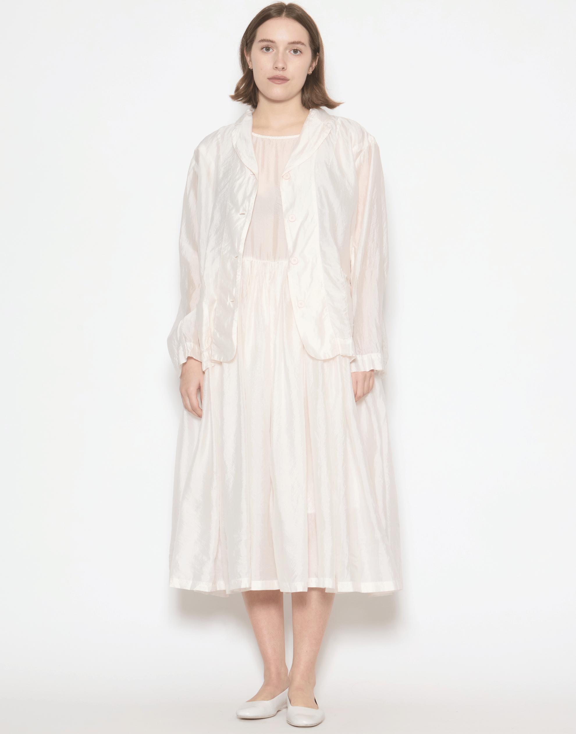Blush Pink Silk Shylk Oversized Jacket