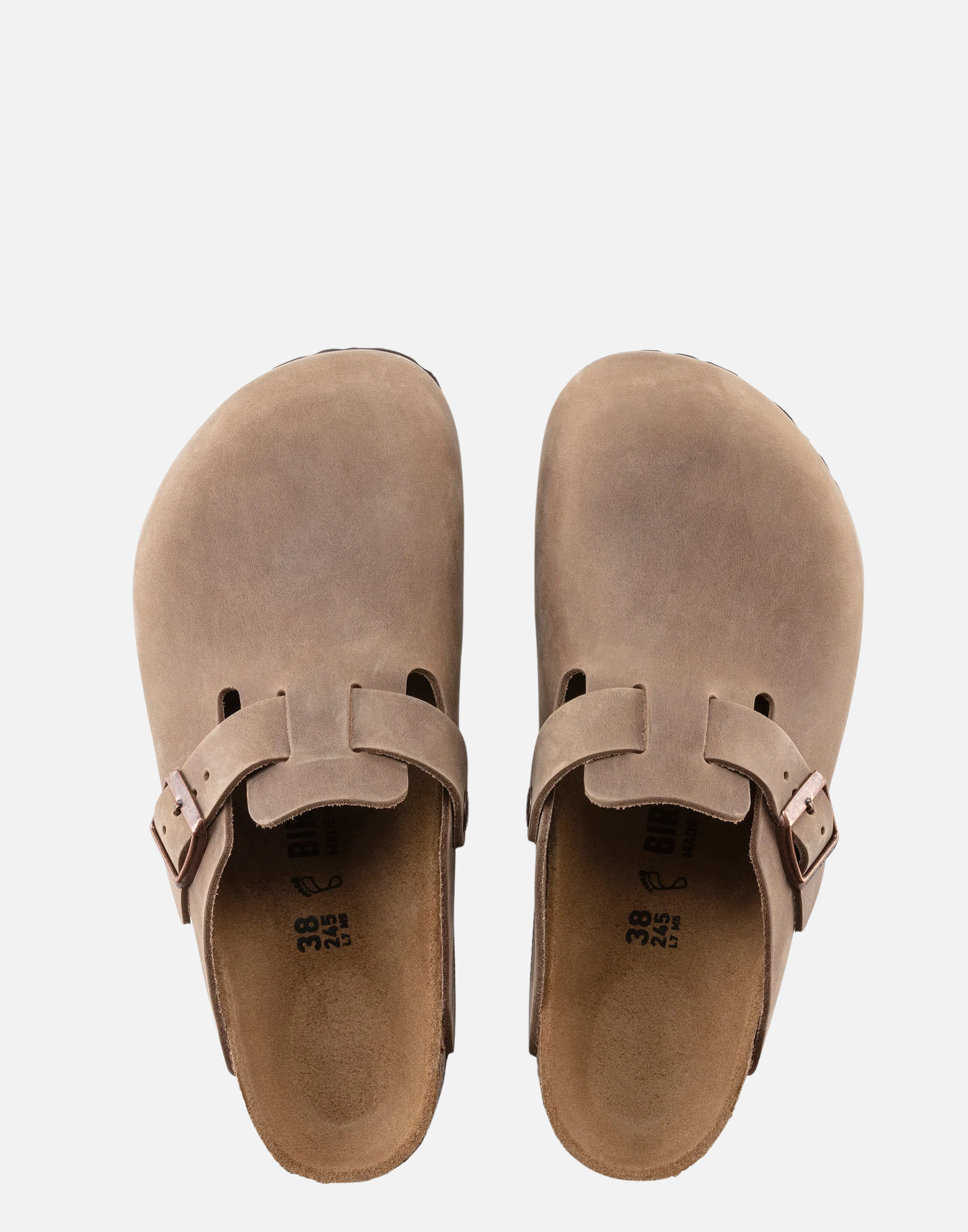 Regular Tobacco Oiled Leather Boston Slides