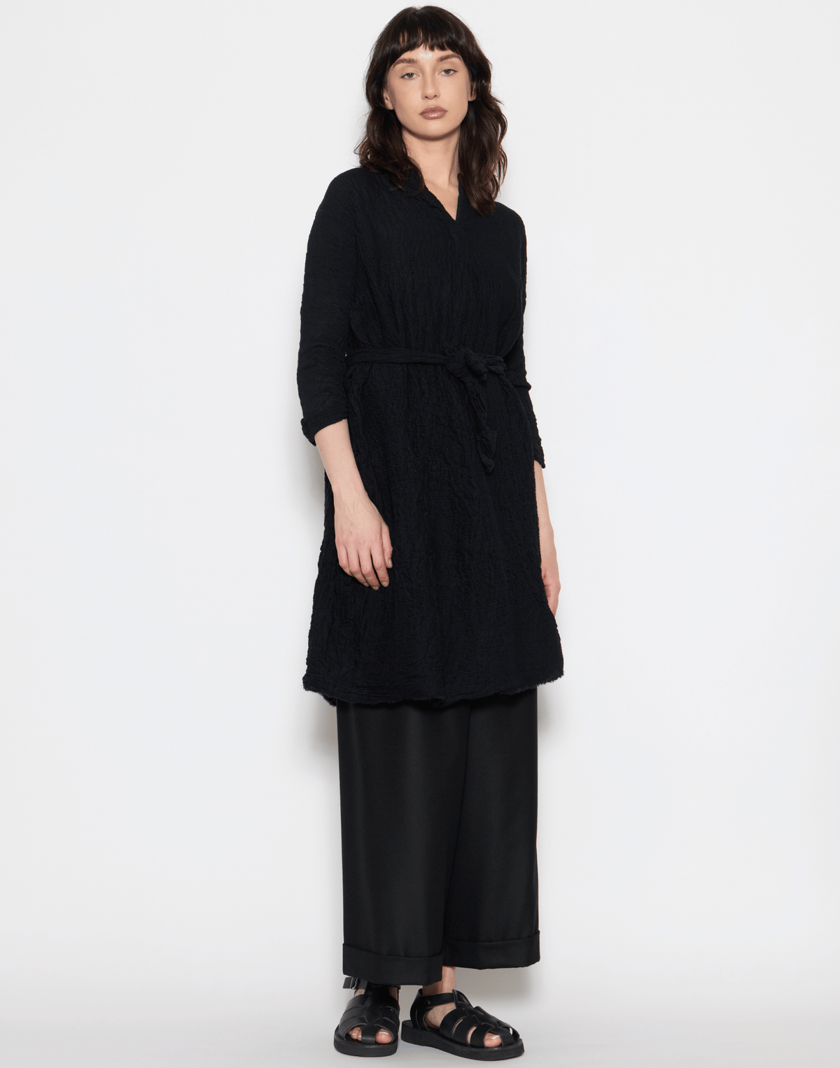 Navy & Black Wool Venti Lavato Dress