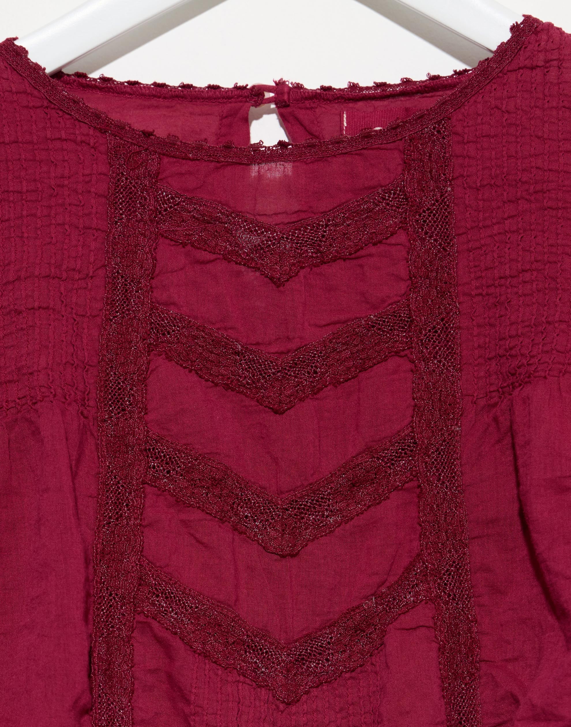Berry Cotton Lace Alice Blouse