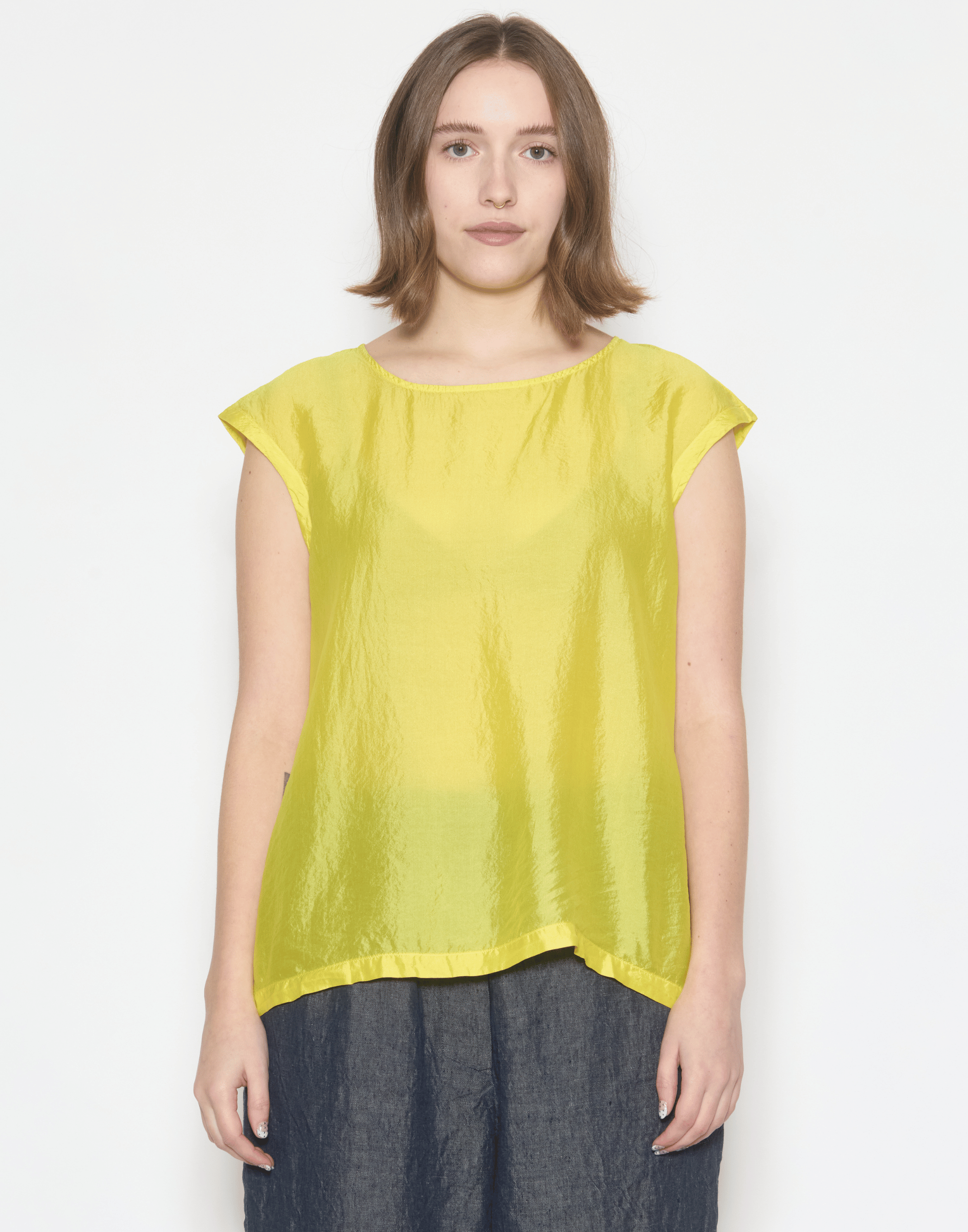 Flash Yellow Silk Shylk Deb Tank Top