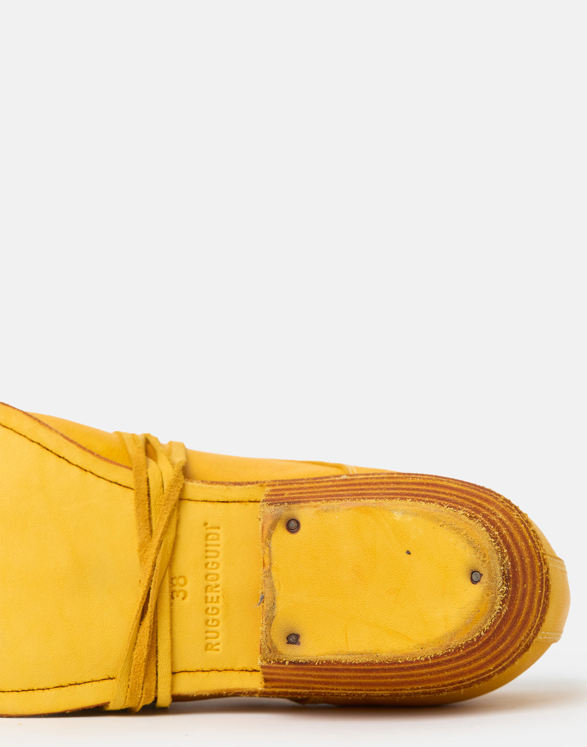 Yellow Leather Texan Lace Up