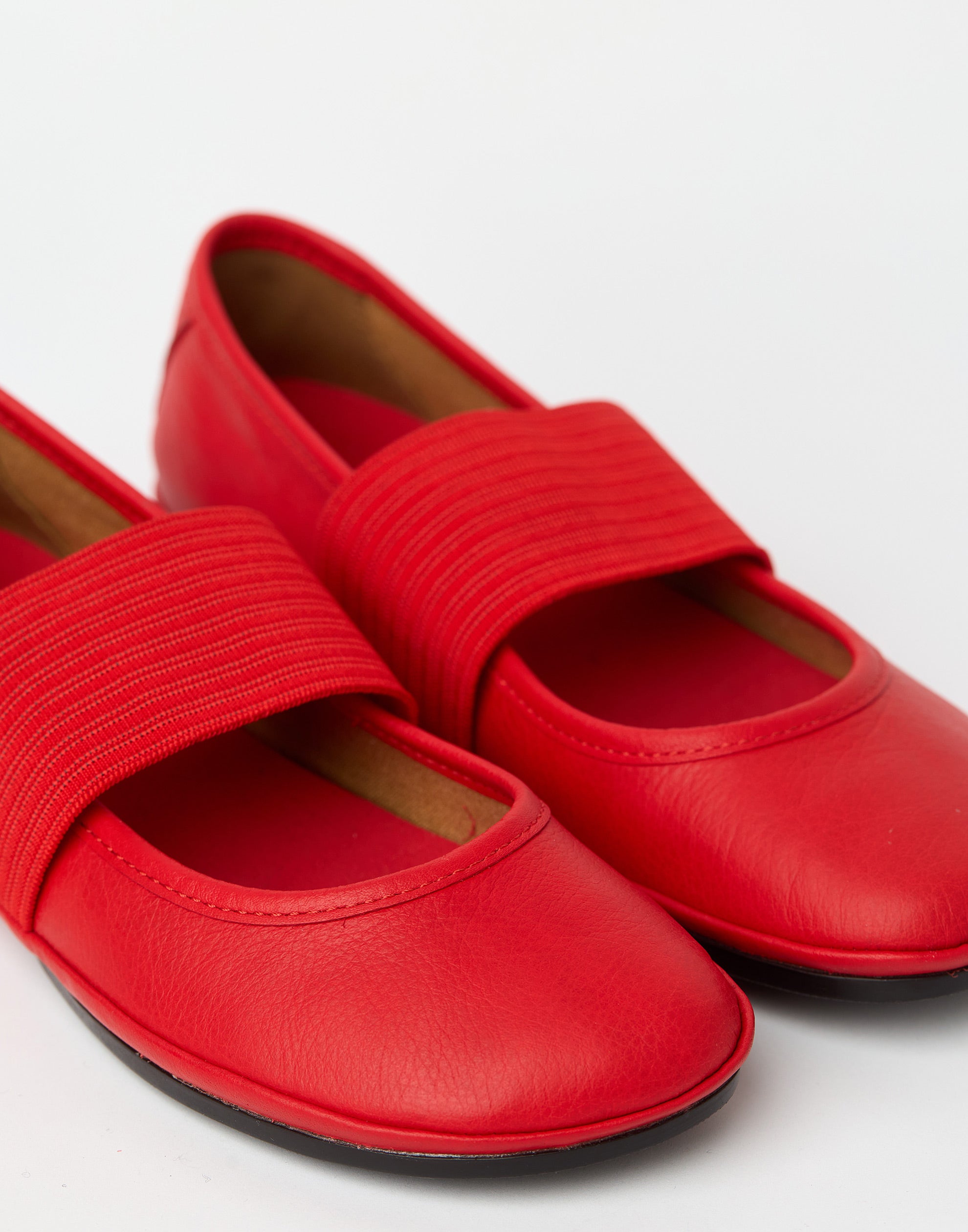 Red Leather Nina Ballerinas