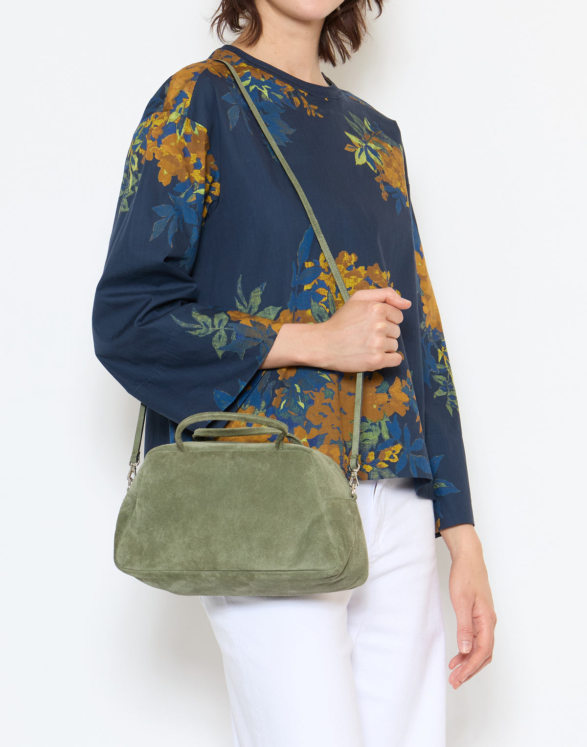 Moss Suede Leather Tilde Bag